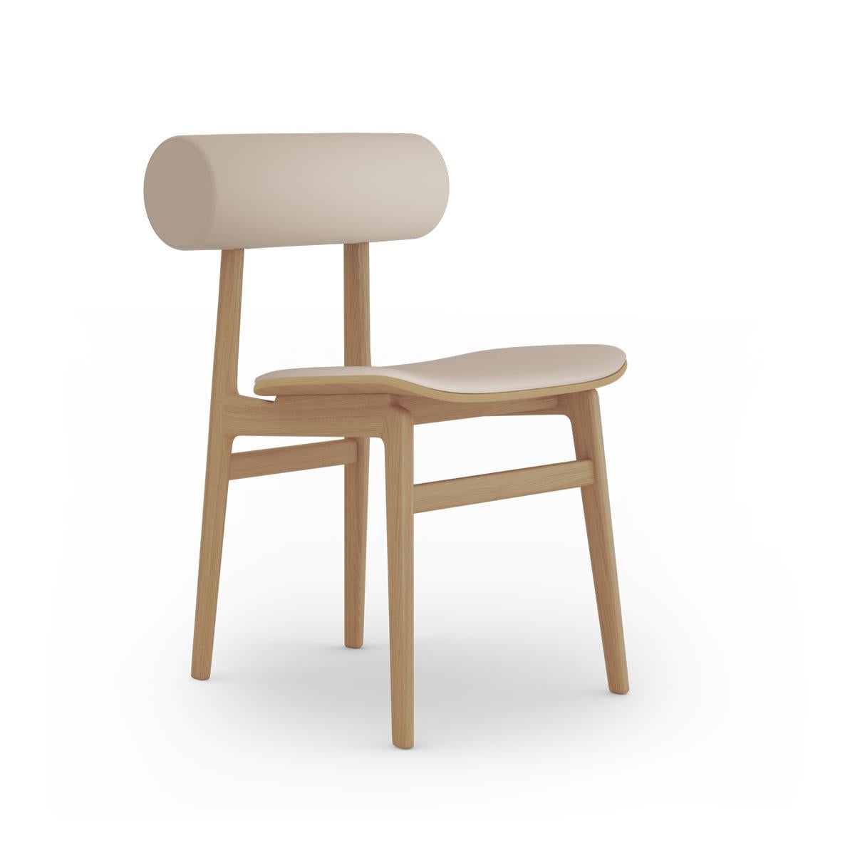 Contemporary Totem Chair by Norr11, Light Smoked Oak, Leather Back and Seat For Sale 3