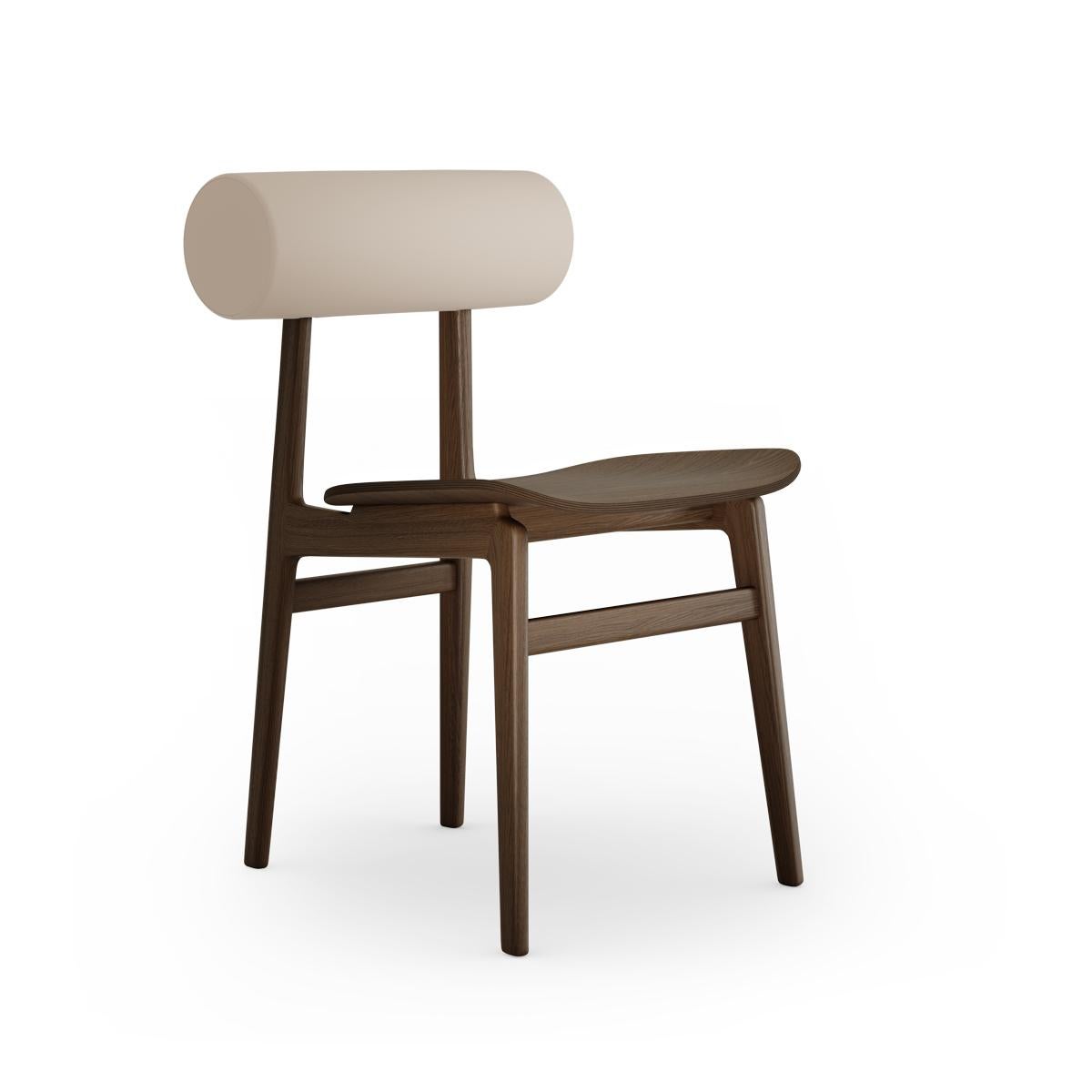 Contemporary Totem Chair by Norr11, Light Smoked Oak, Leather Back and Seat For Sale 4