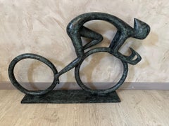 Contemporary "Tour de France" Cyclist Bronze Sculpture