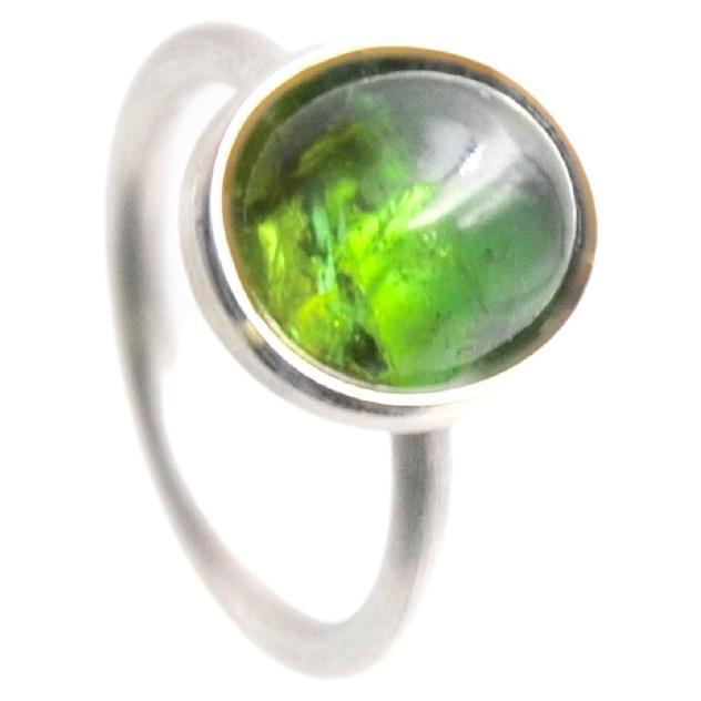Contemporary Tourmaline 925 SterlingSilver Cocktail Ring