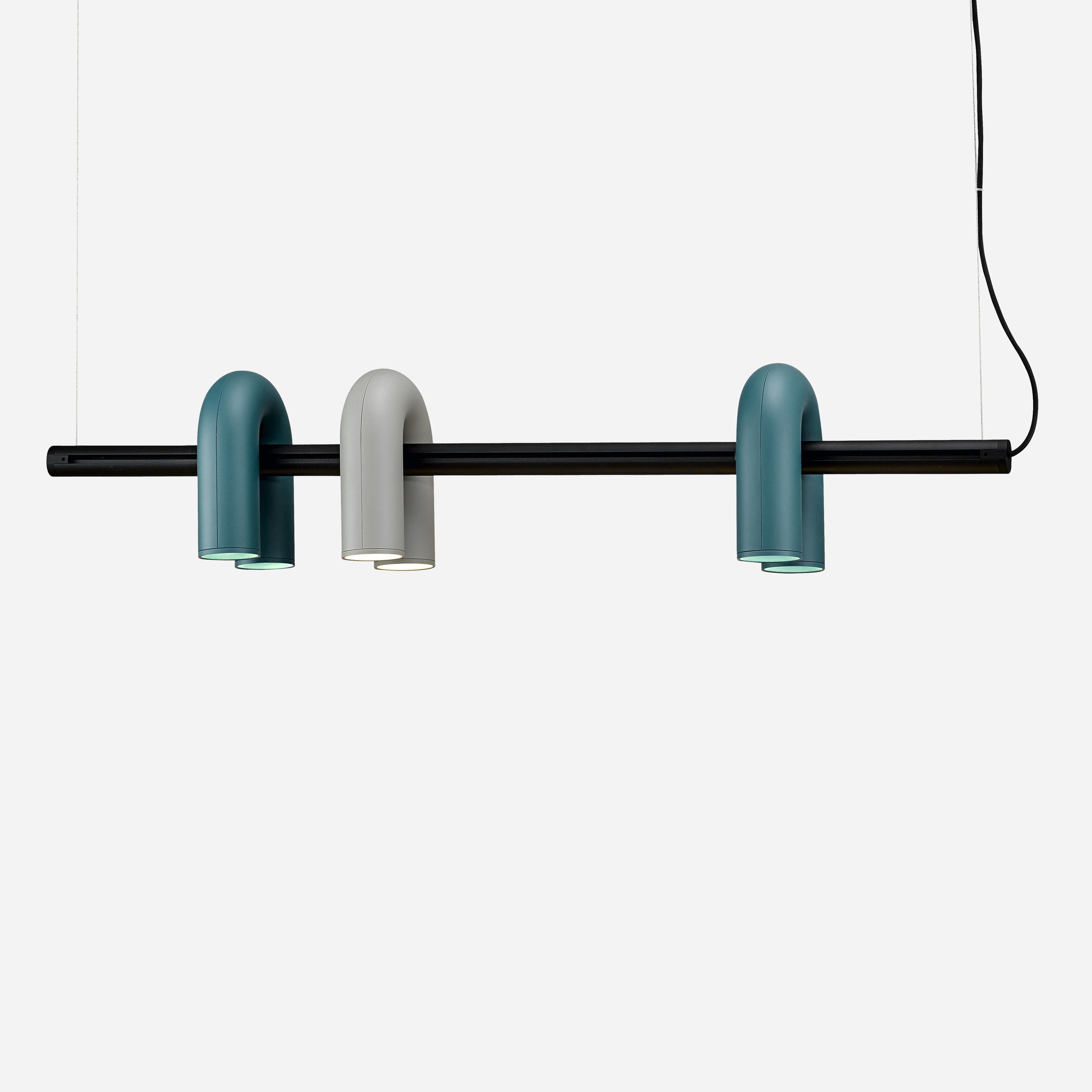 Contemporary Track Lights 'Cirkus' by AGO' 120cm Rail + 4 Spotlights, Black In New Condition For Sale In Paris, FR