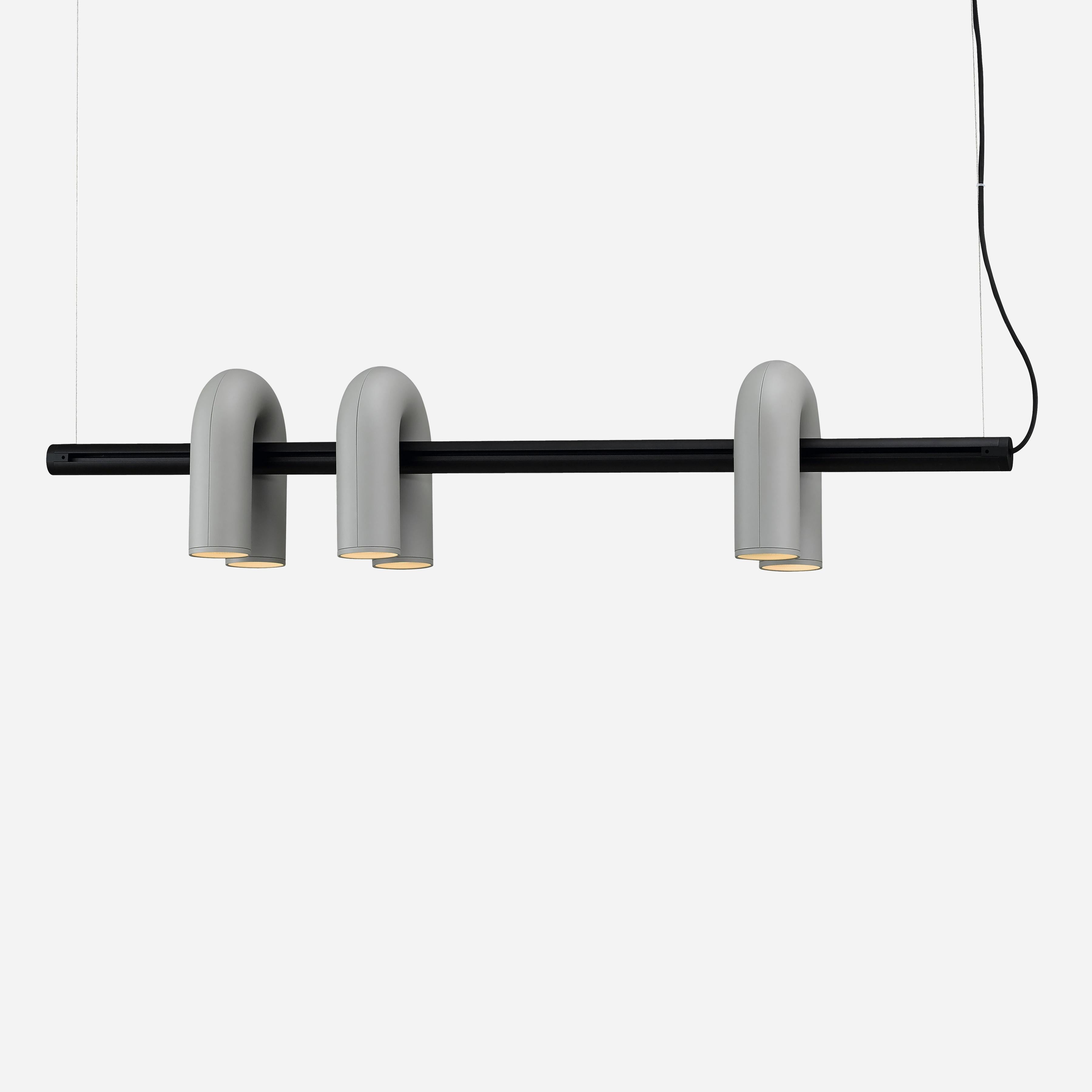 Organic Modern Contemporary Track Lights 'Cirkus' by AGO, Rail x 2 green, 1 charcoal For Sale