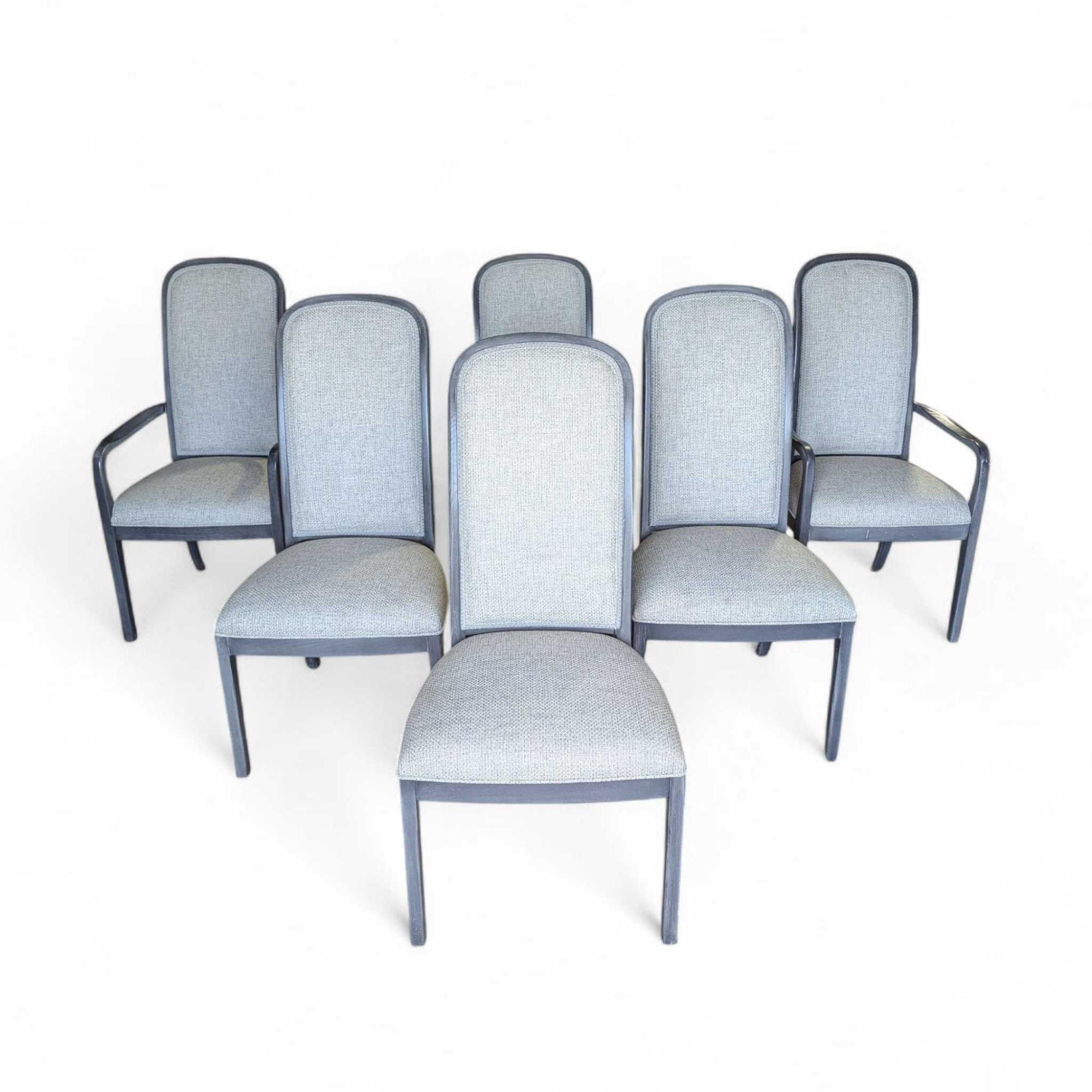Contemporary Traditional Dining Chairs, Set of Six, Reupholstered and Refinished en vente 6