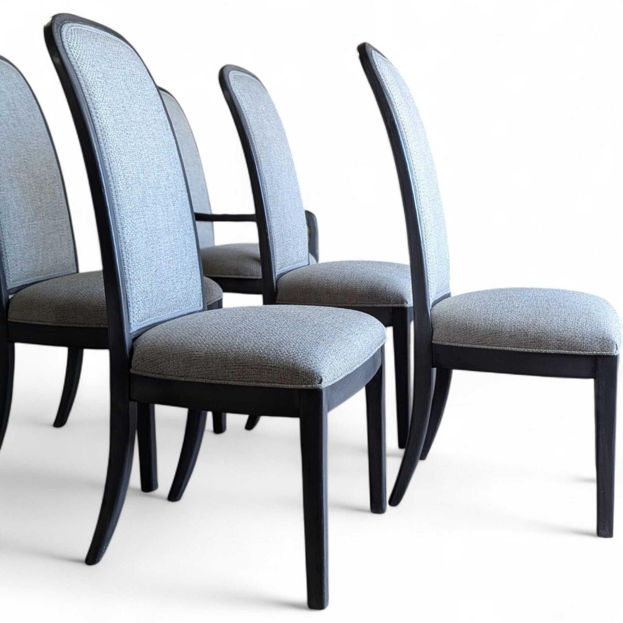 Contemporary Traditional Dining Chairs, Set of Six, Reupholstered and Refinished en vente 9