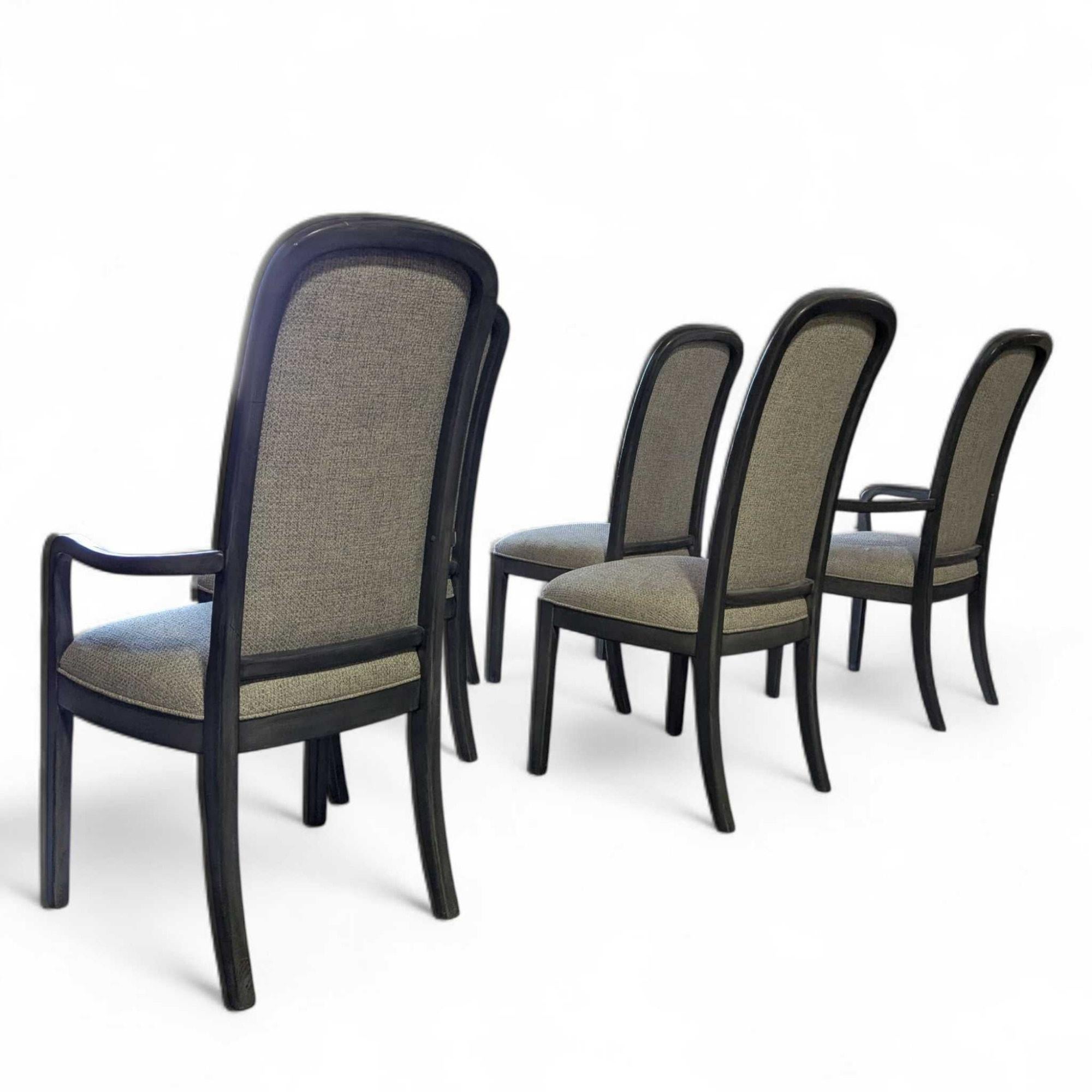 Contemporary Traditional Dining Chairs, Set of Six, Reupholstered and Refinished en vente 10