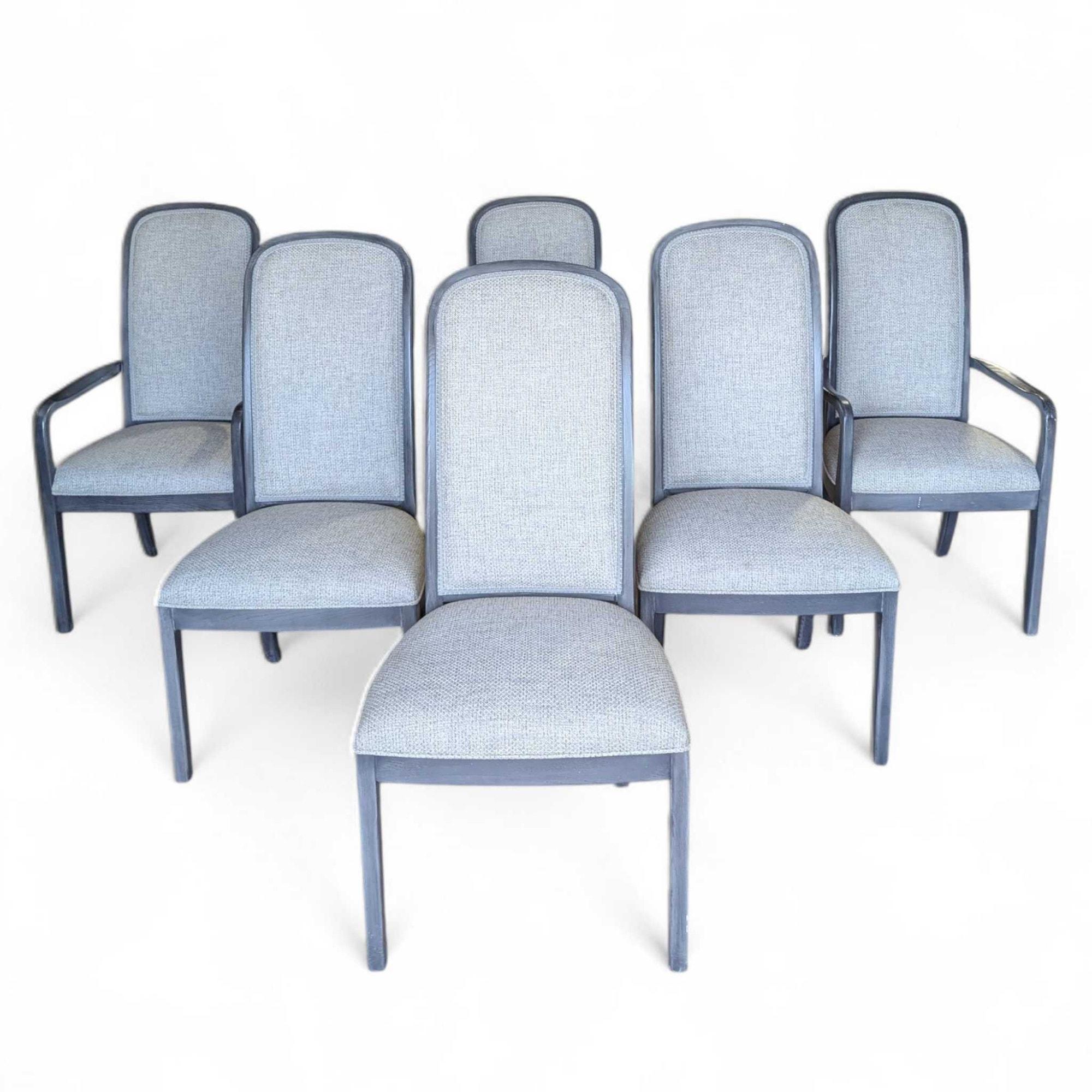 Contemporary Traditional Dining Chairs, Set of Six, Reupholstered and Refinished en vente 12