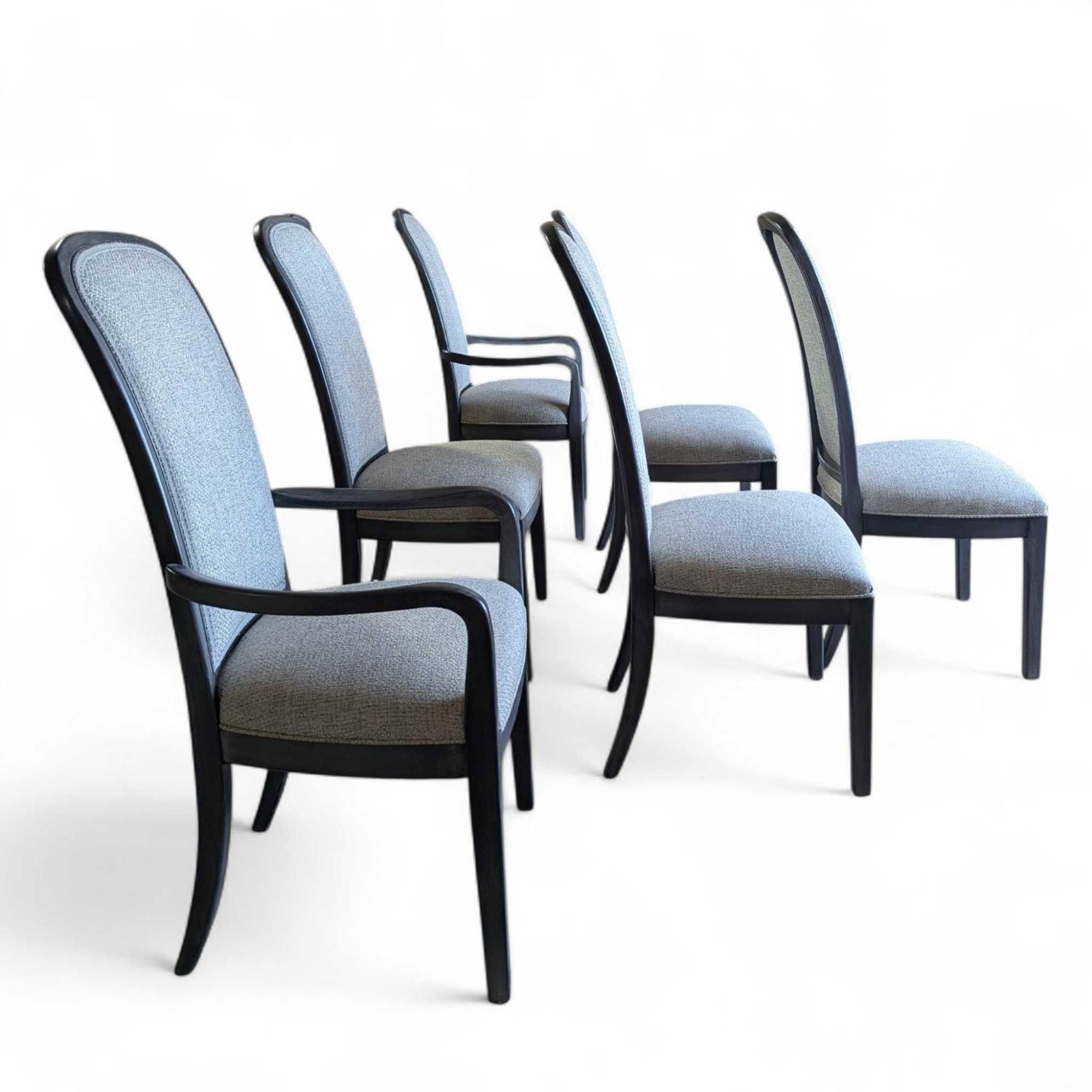 Contemporary Traditional Dining Chairs, Set of Six, Reupholstered and Refinished en vente 3