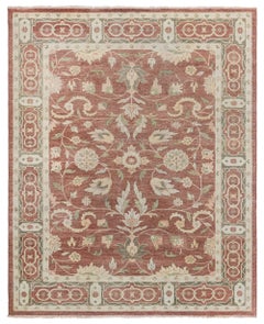 Contemporary Traditional Flatweave Beige Rug "Vinerose" by Doris Leslie Blau