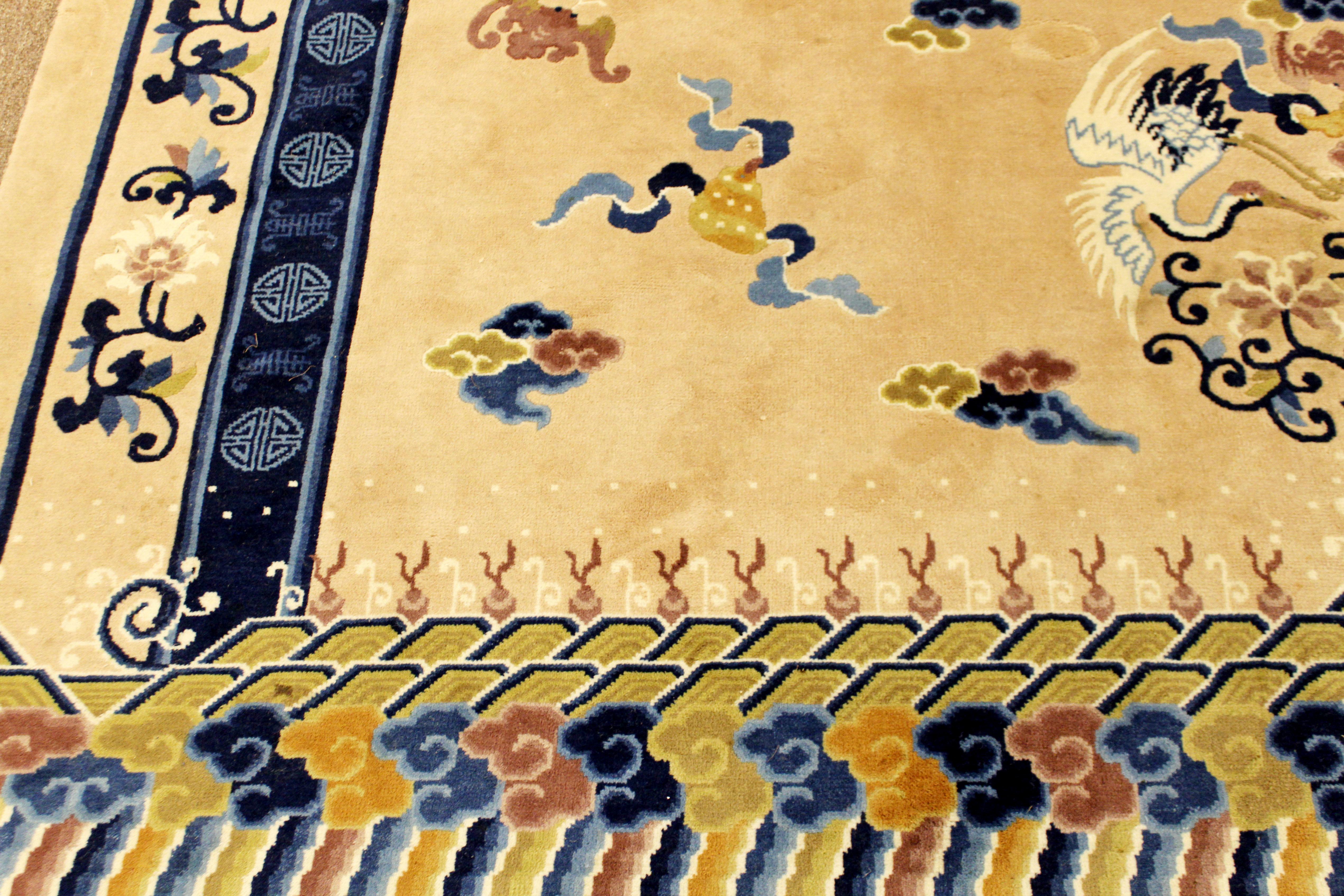 Contemporary Traditional Modernist Massive Silk Rectangular Area Rug Carpet Blue (20. Jahrhundert) im Angebot