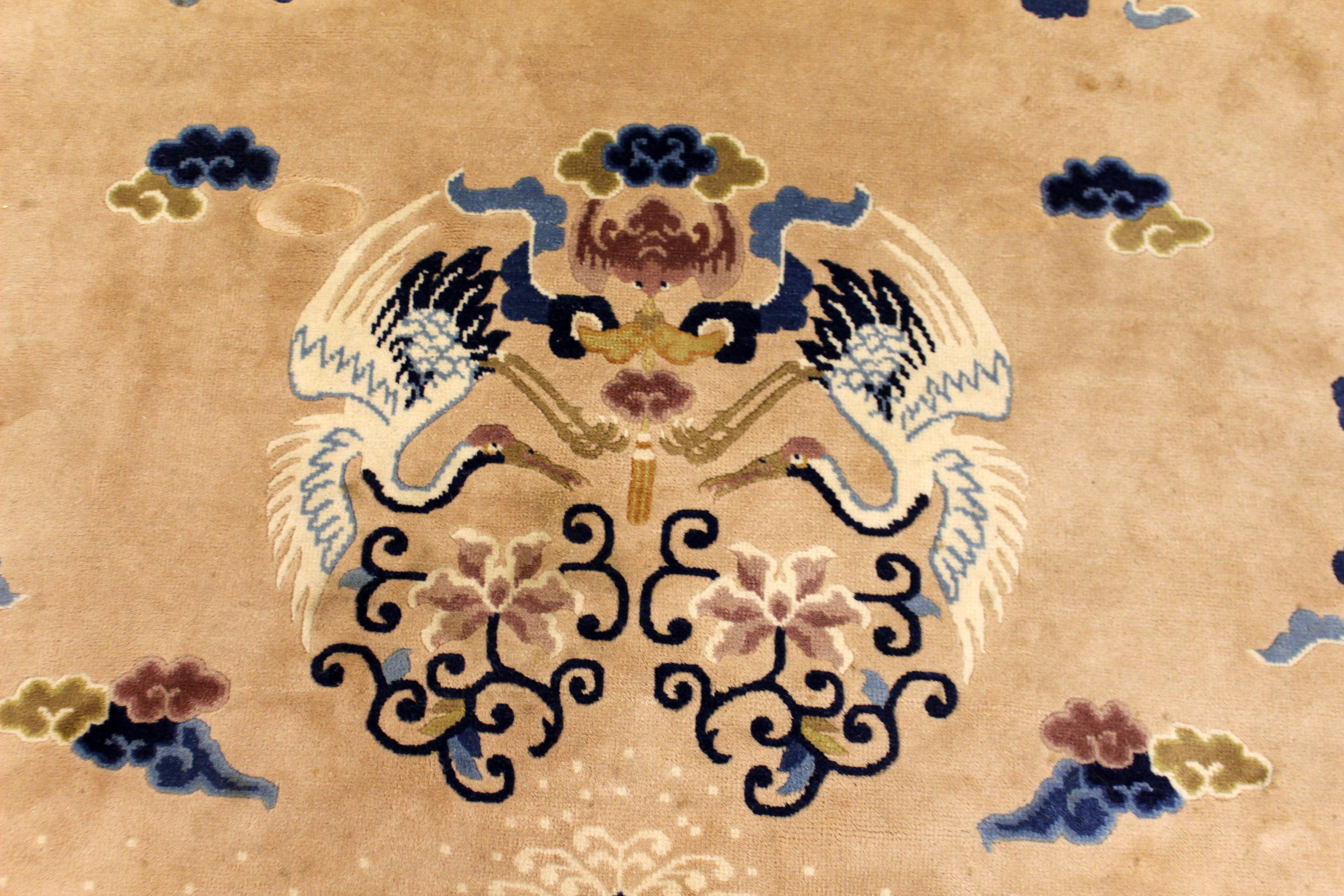 Contemporary Traditional Modernist Massive Silk Rectangular Area Rug Carpet Blue (Seide) im Angebot