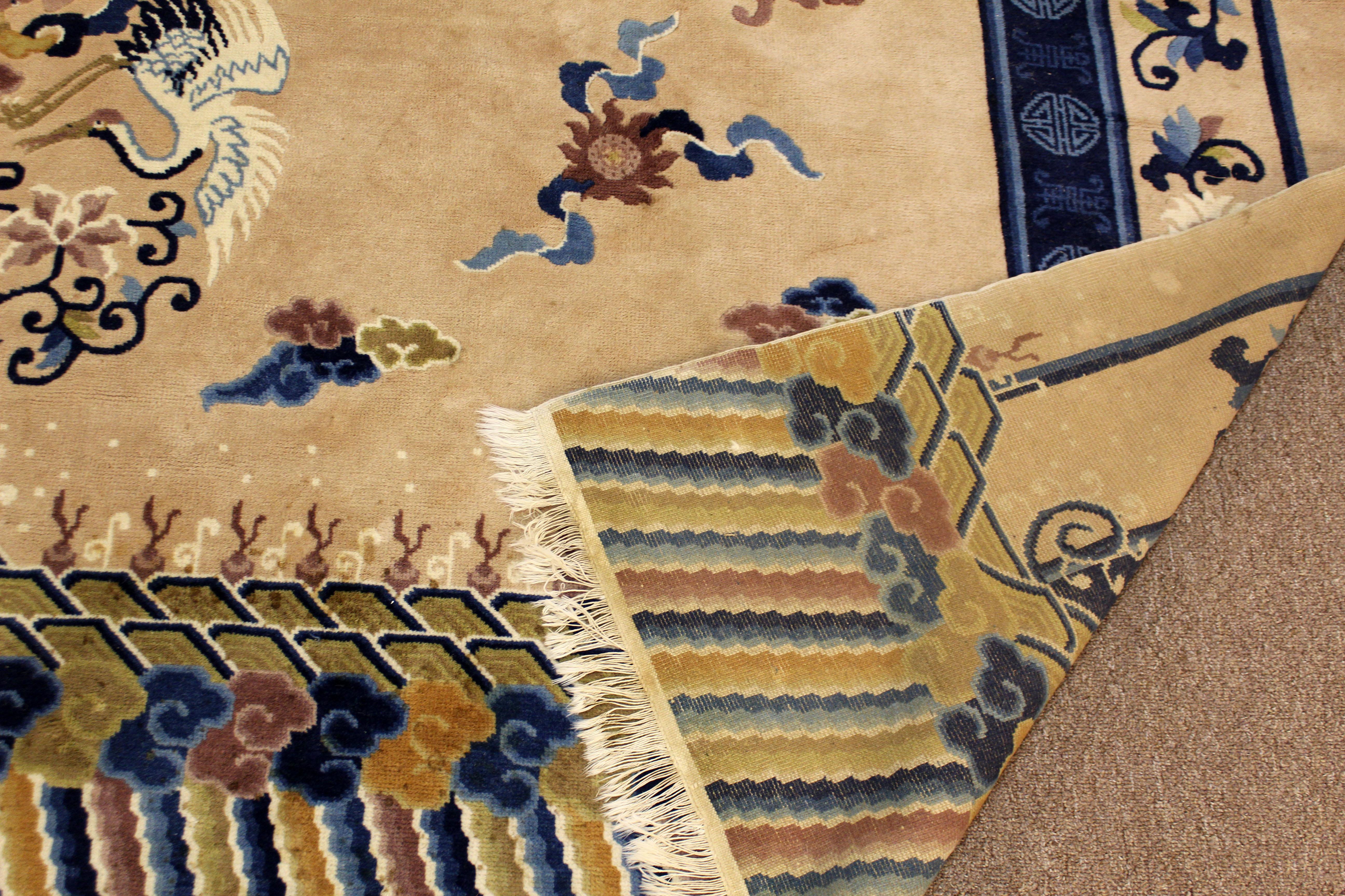 Contemporary Traditional Modernist Massive Silk Rectangular Area Rug Carpet Blue im Angebot 2