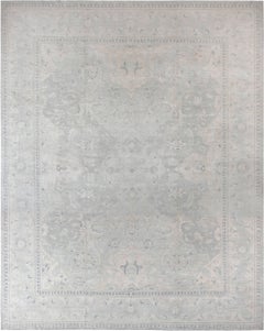 Tappeto "Givre" in stile tradizionale contemporaneo, oversize, grigio Tabriz con dettagli blu