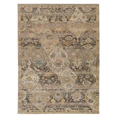 Alfombra Transicional Contemporánea - Lana Anudada a Mano en Arena, Moca y Ocre