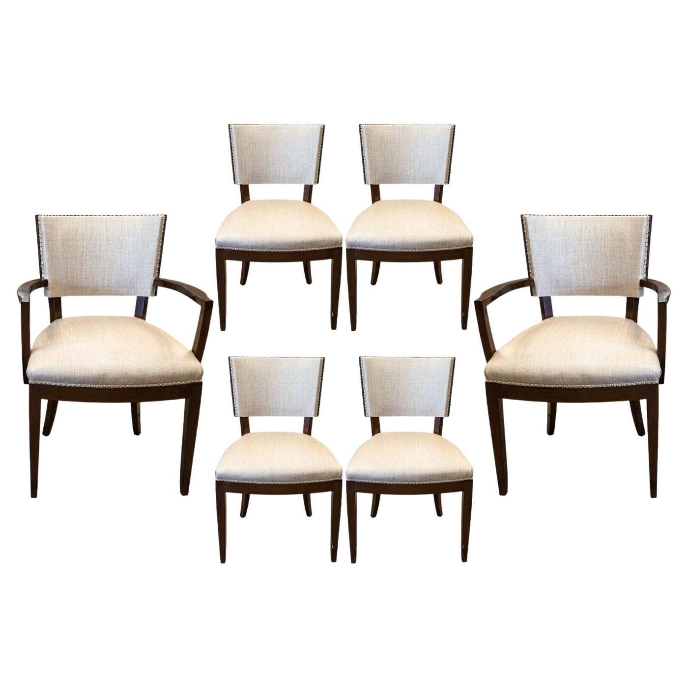 Contemporary Transitional Set of 6 A. Rudin Wood Dining Chairs For Sale ...