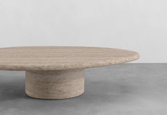 Contemporary Travertine Aude 100 cm Coffee table by Armand & Francine