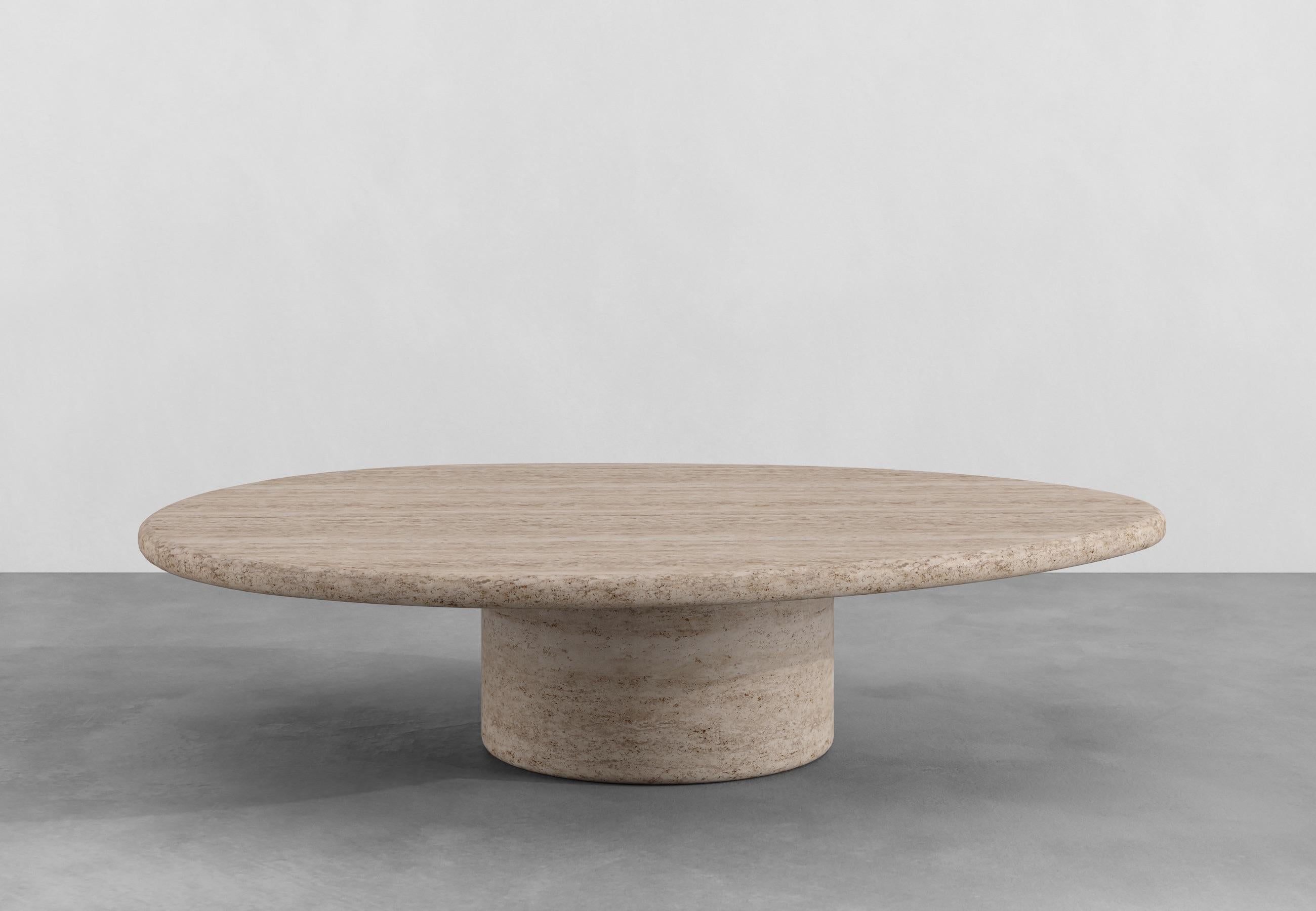 Contemporary travertin aude 120 cm couchtisch von Armand & Francine (Böhmisch) im Angebot