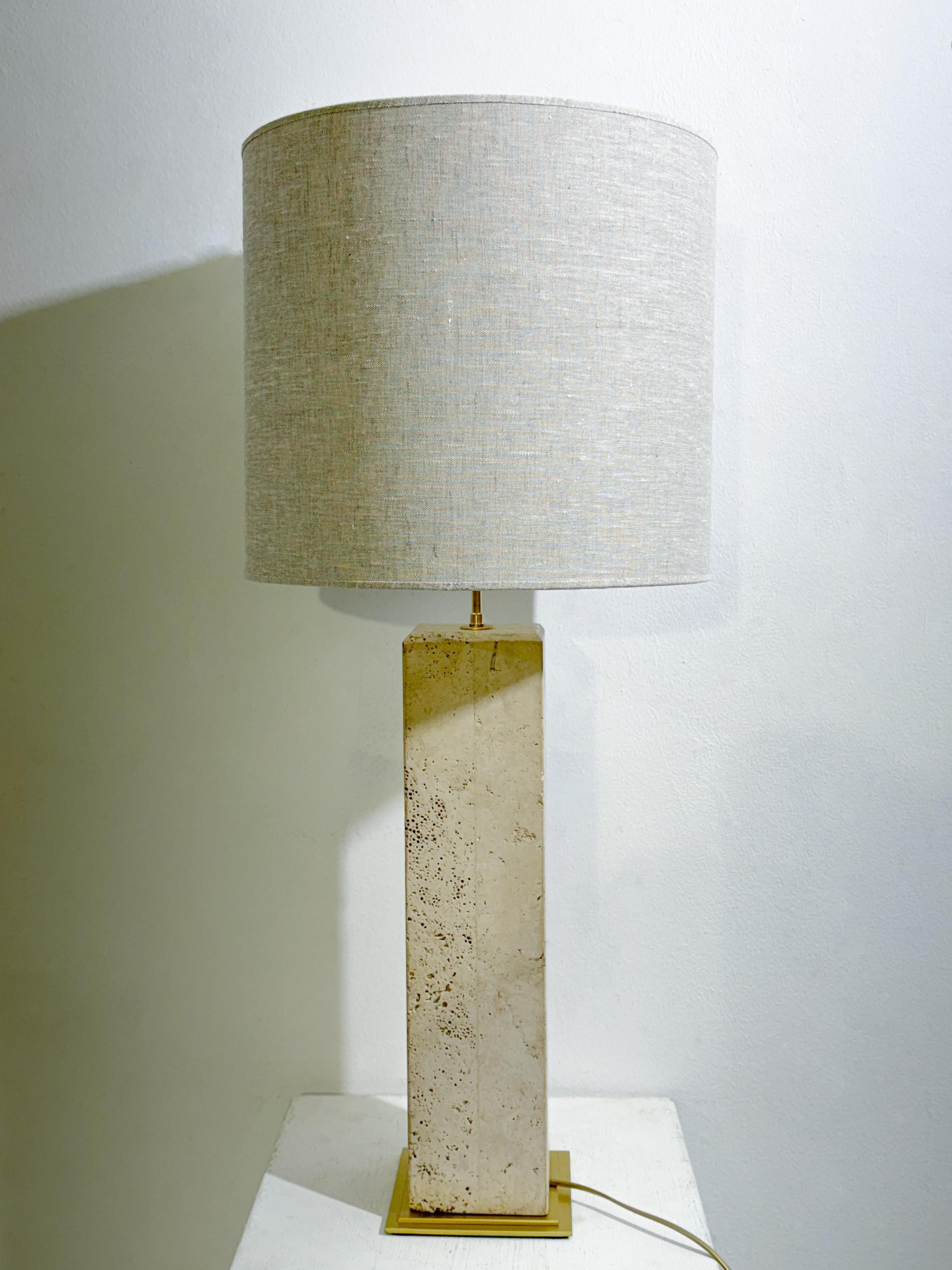  Contemporary Travertine Lamp, Italy