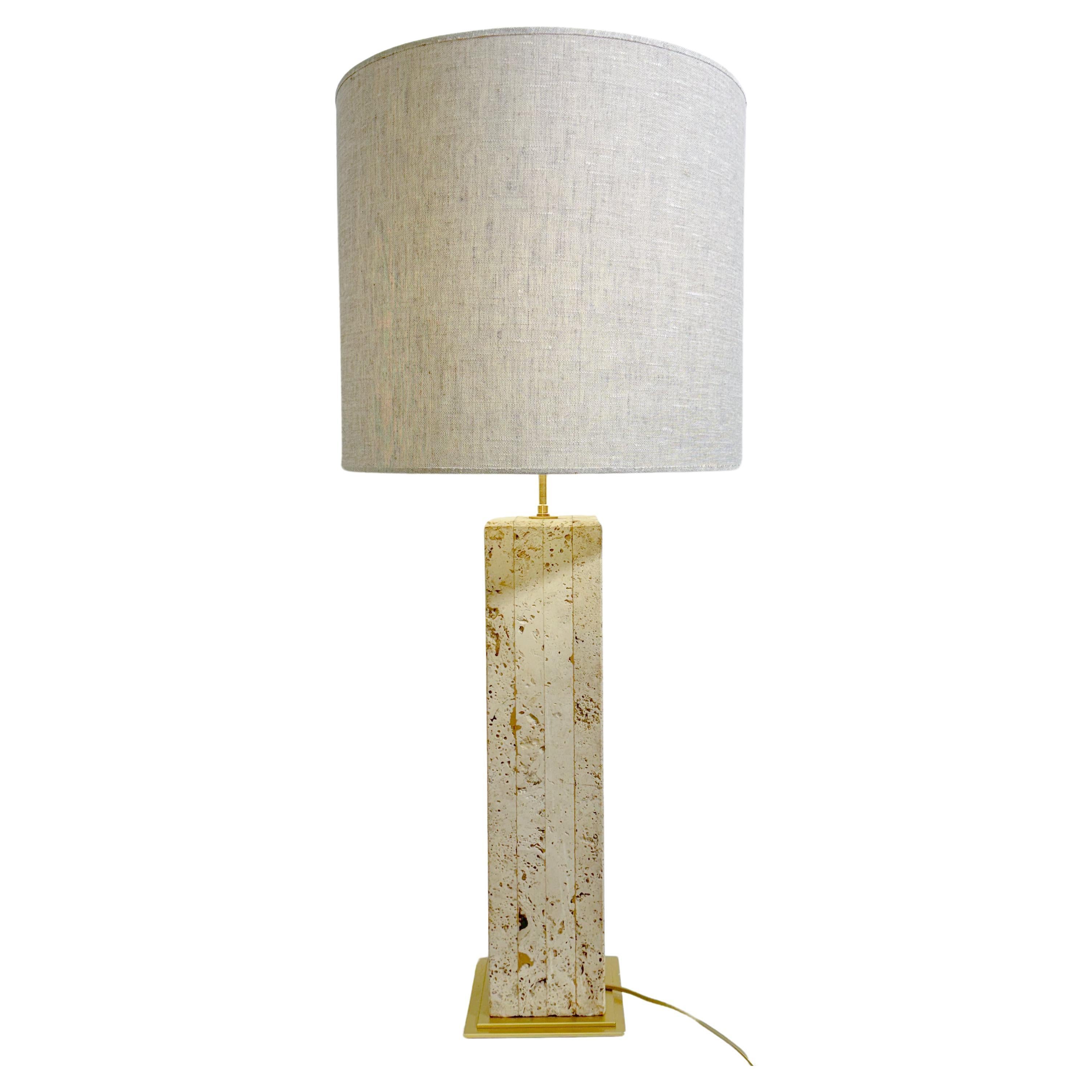 Contemporary Travertine Lamp, Italy For Sale