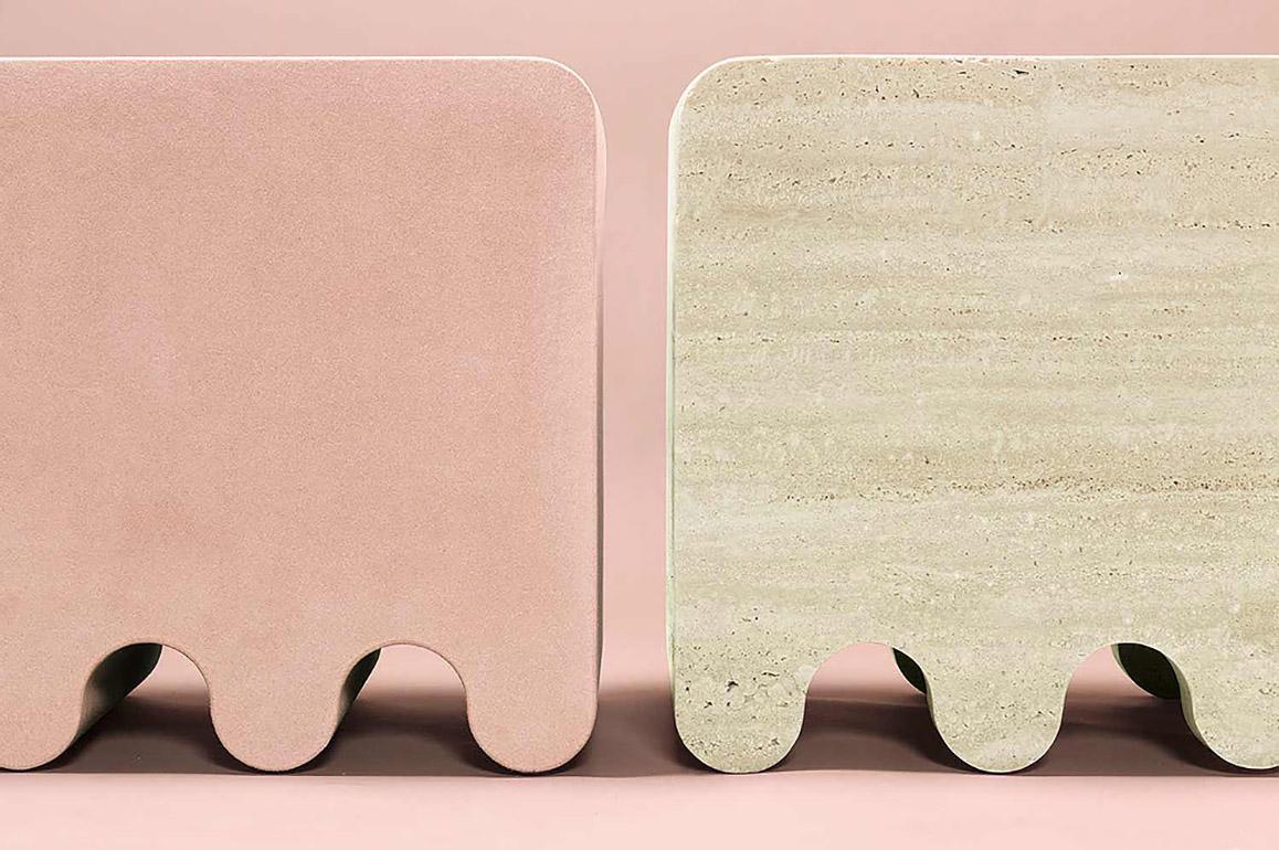 Contemporary Travertine Stool, Ossicle by Francesco Balzano for Giobagnara In New Condition For Sale In Warsaw, PL