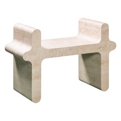 Tabouret contemporain en travertin, Ossicle N.1 par Francesco Balzano pour Giobagnara