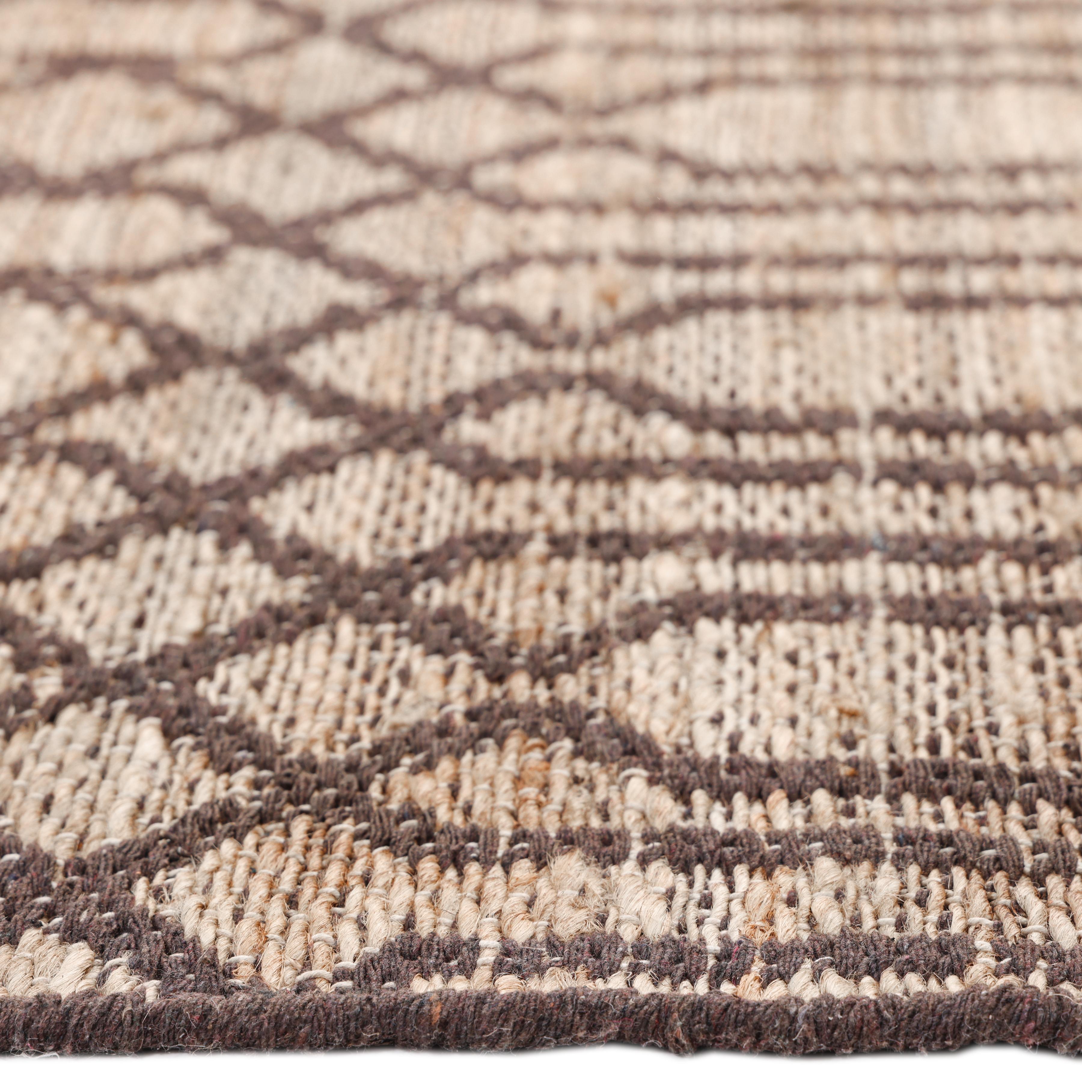 Contemporary Trellis Hand Made Brown Bereich Teppich 3' 0