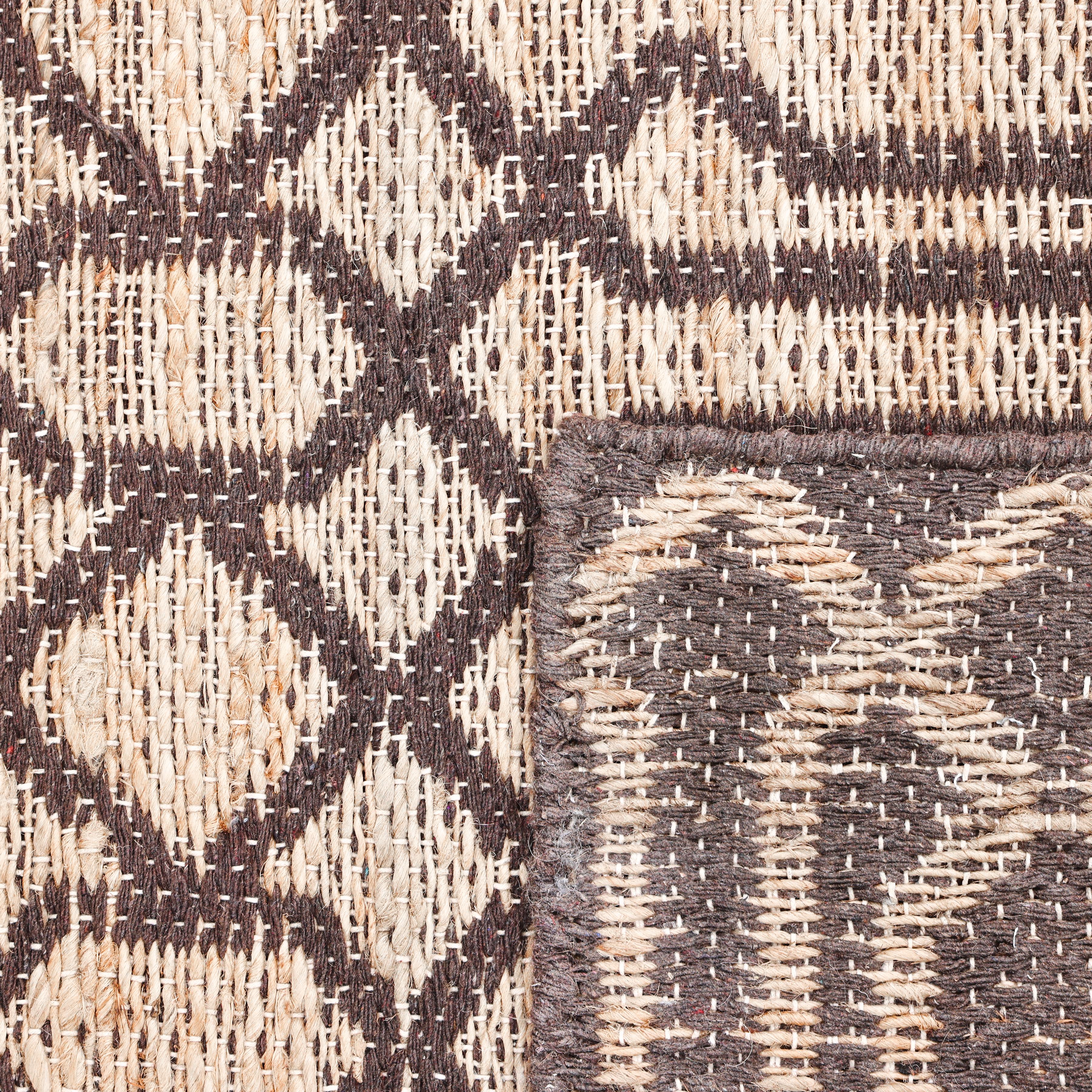 Contemporary Trellis Hand Made Brown Bereich Teppich 3' 0