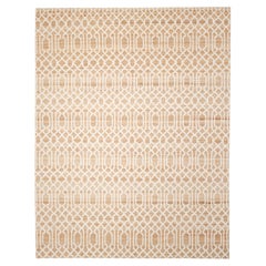 Contemporary Trellis Hand Made Elfenbein Bereich Teppich 5' 0" x 8' 0"