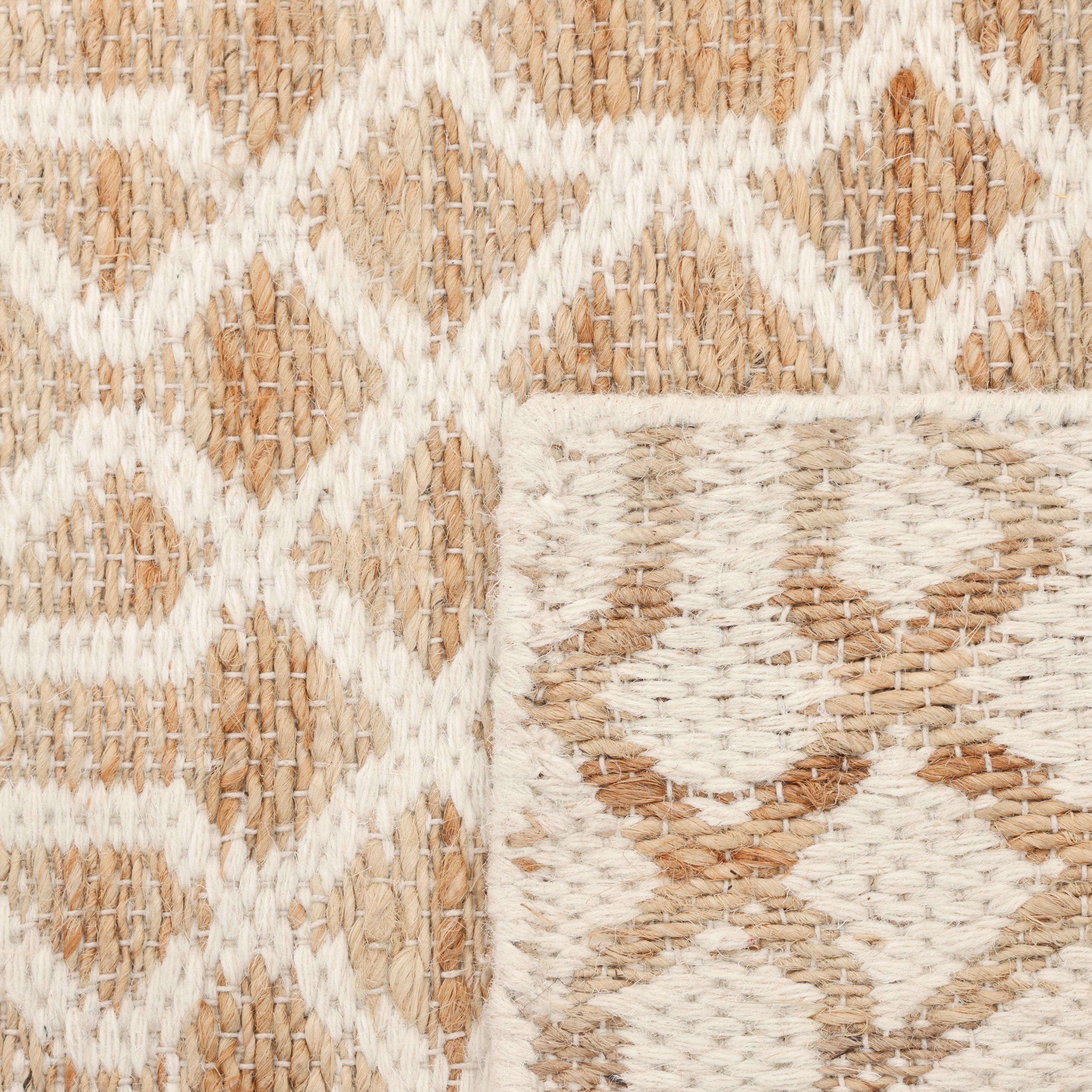 Contemporary Trellis Hand Made Ivory Area Rug 8' 0