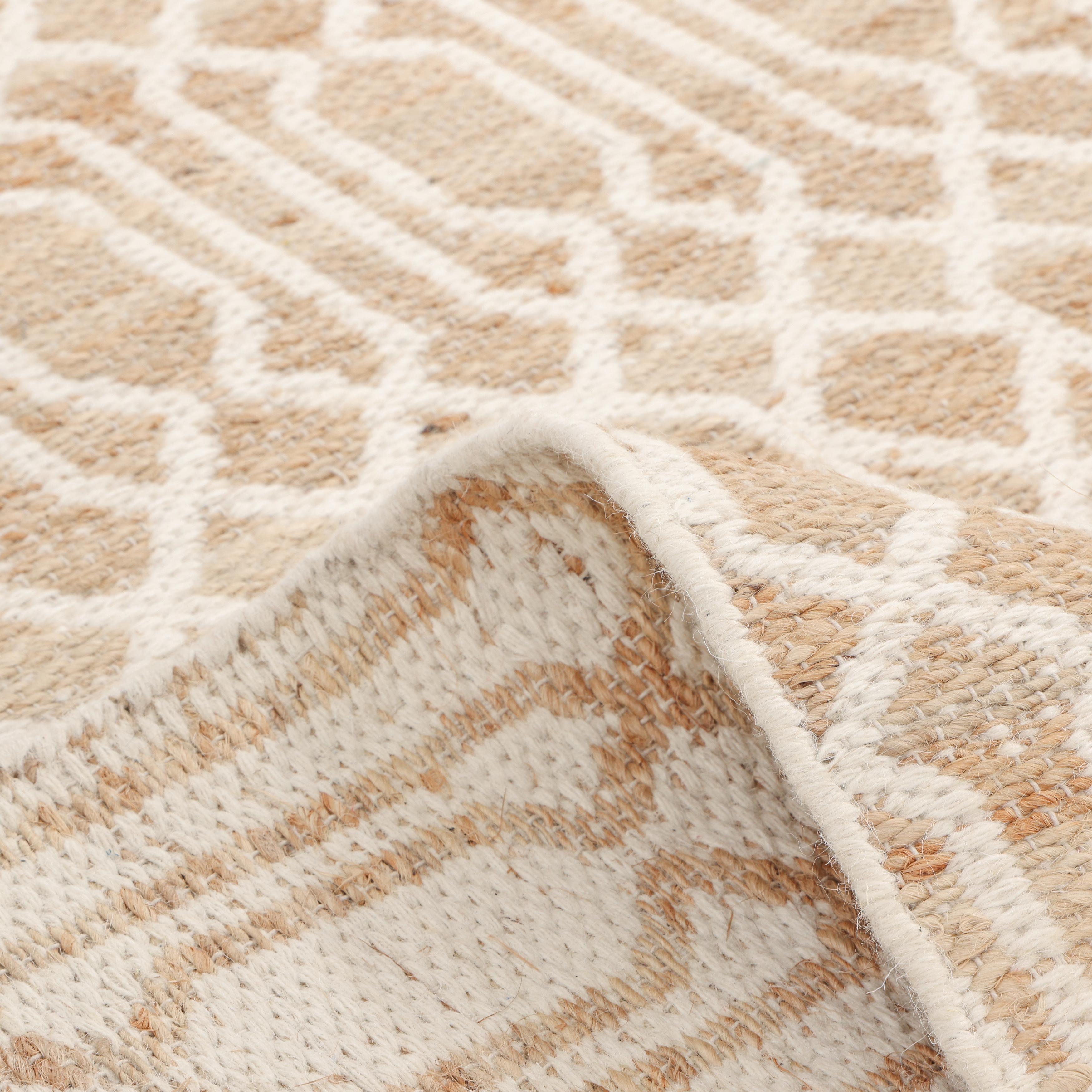 Jute Contemporary Trellis Hand Made Ivory Area Rug 8' 0