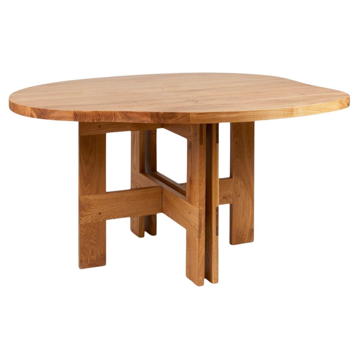 Pre-owned Frama Contemporary Trestle Dining Table 'farmhouse' By , Natural Oak, Pond In Brown