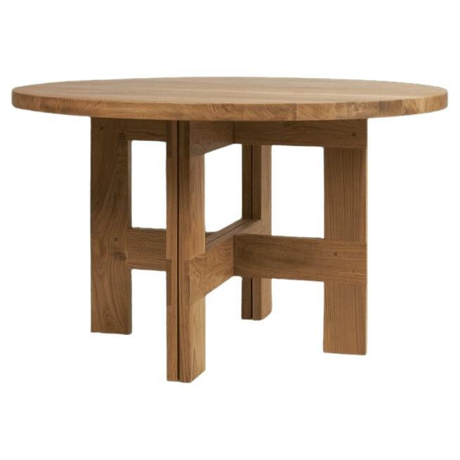 Pre-owned Frama Contemporary Trestle Table 'farmhouse' By , Natural Oak, 140 Round In Brown