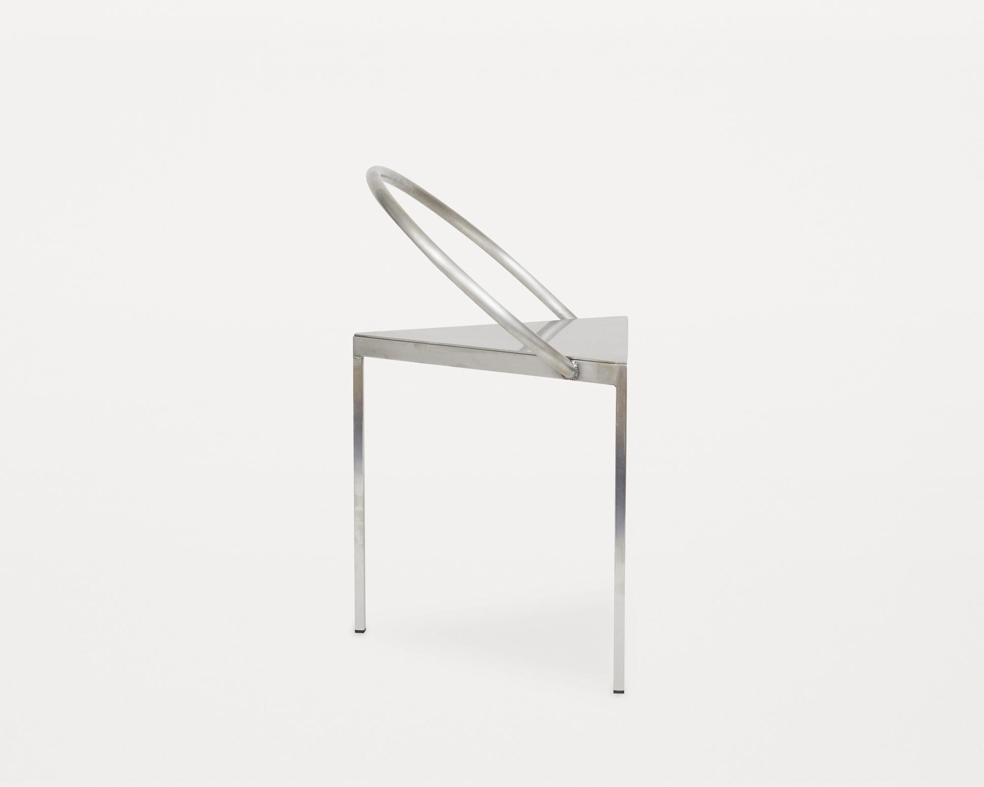 Scandinavian Modern FRAMA Minimal Scandinavian Design Triangolo Sculptural Chair in Steel For Sale