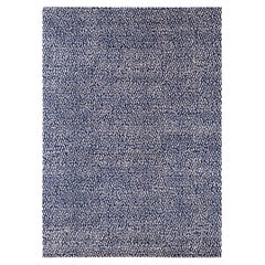 Modern Tribal Indigo Geometric Wool Area Rug Dancing Triangles by Joseph Carini
