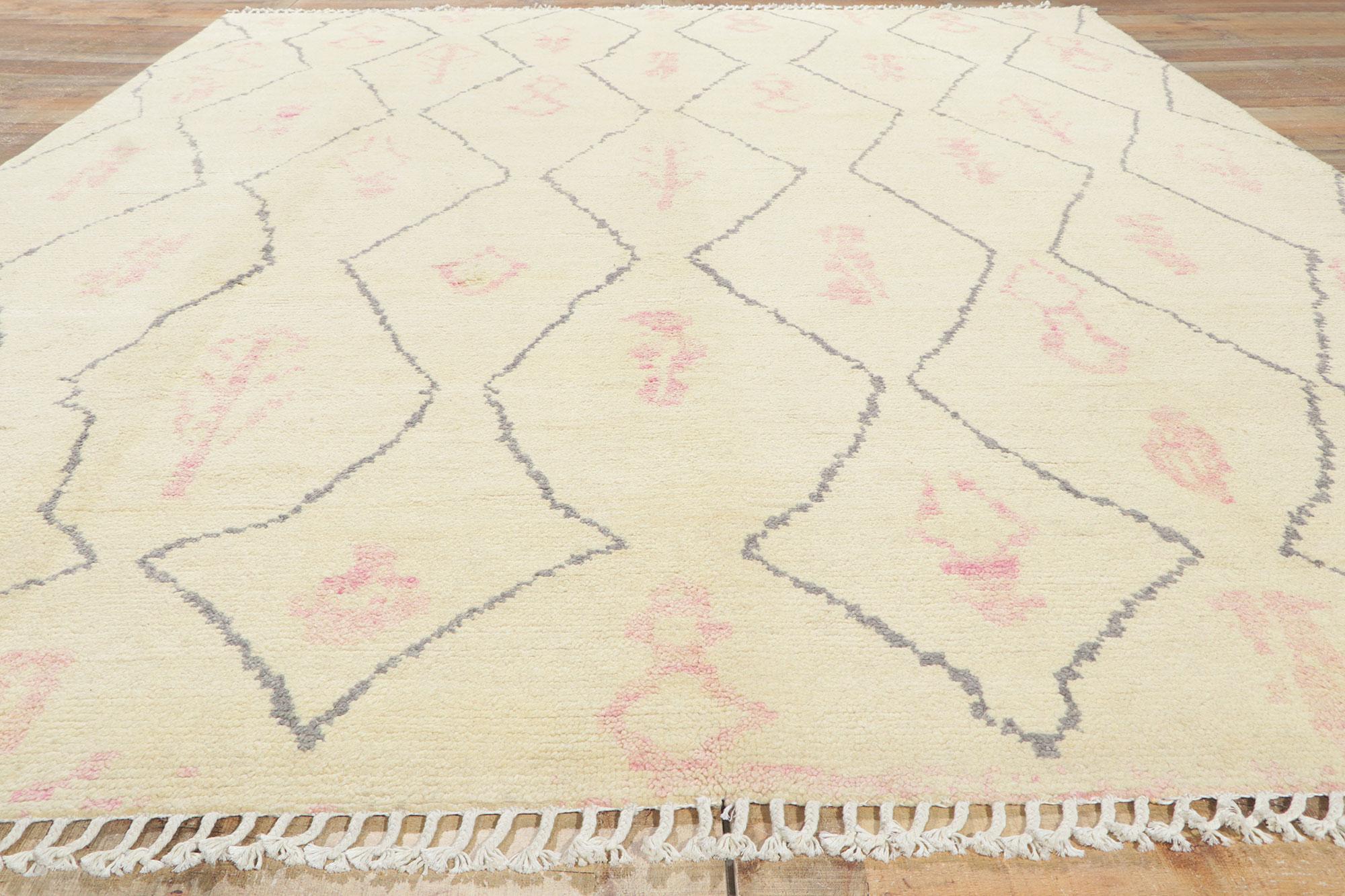 Contemporary Tribal Marokkanischer Teppich  (Wolle) im Angebot