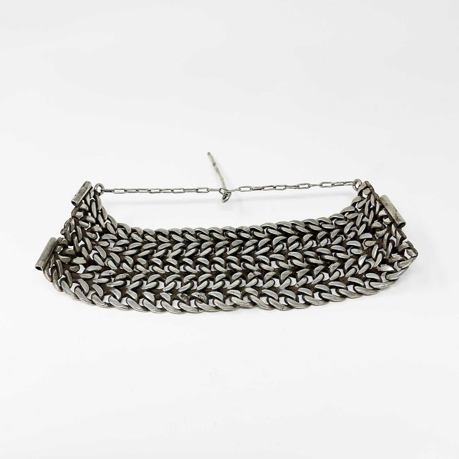 Bracciale tribale contemporaneo a catena in argento dall'India In condizioni buone in vendita a Point Richmond, CA