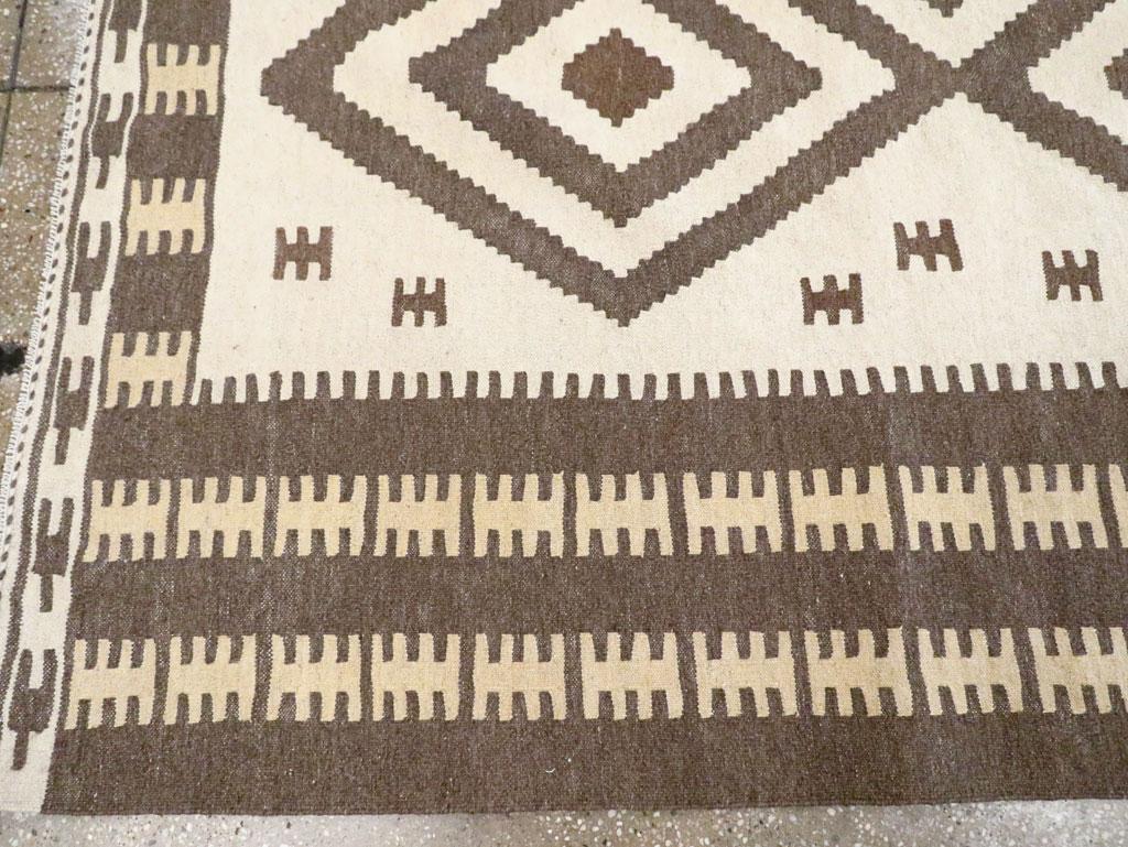 Contemporary Tribal Style Persian Flatweave Kilim Small Room Size Carpet For Sale 1