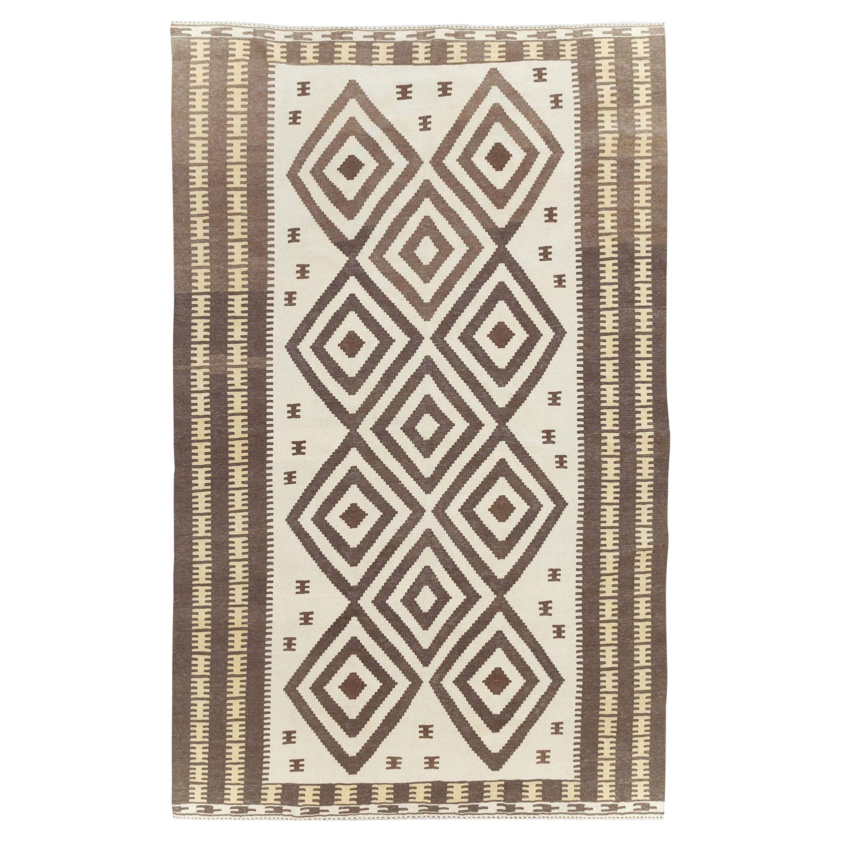 Tappeto contemporaneo in stile tribale persiano a trama piatta Kilim di piccole dimensioni per una stanza in vendita