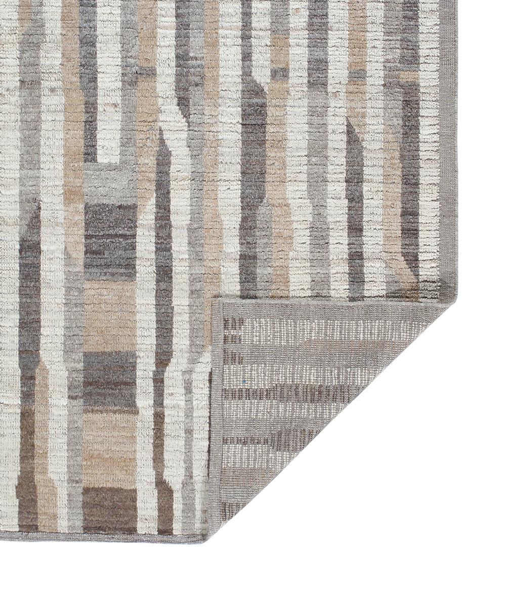 Laine Tapis de course contemporain de style tribal dans des tons de couleurs naturelles en vente