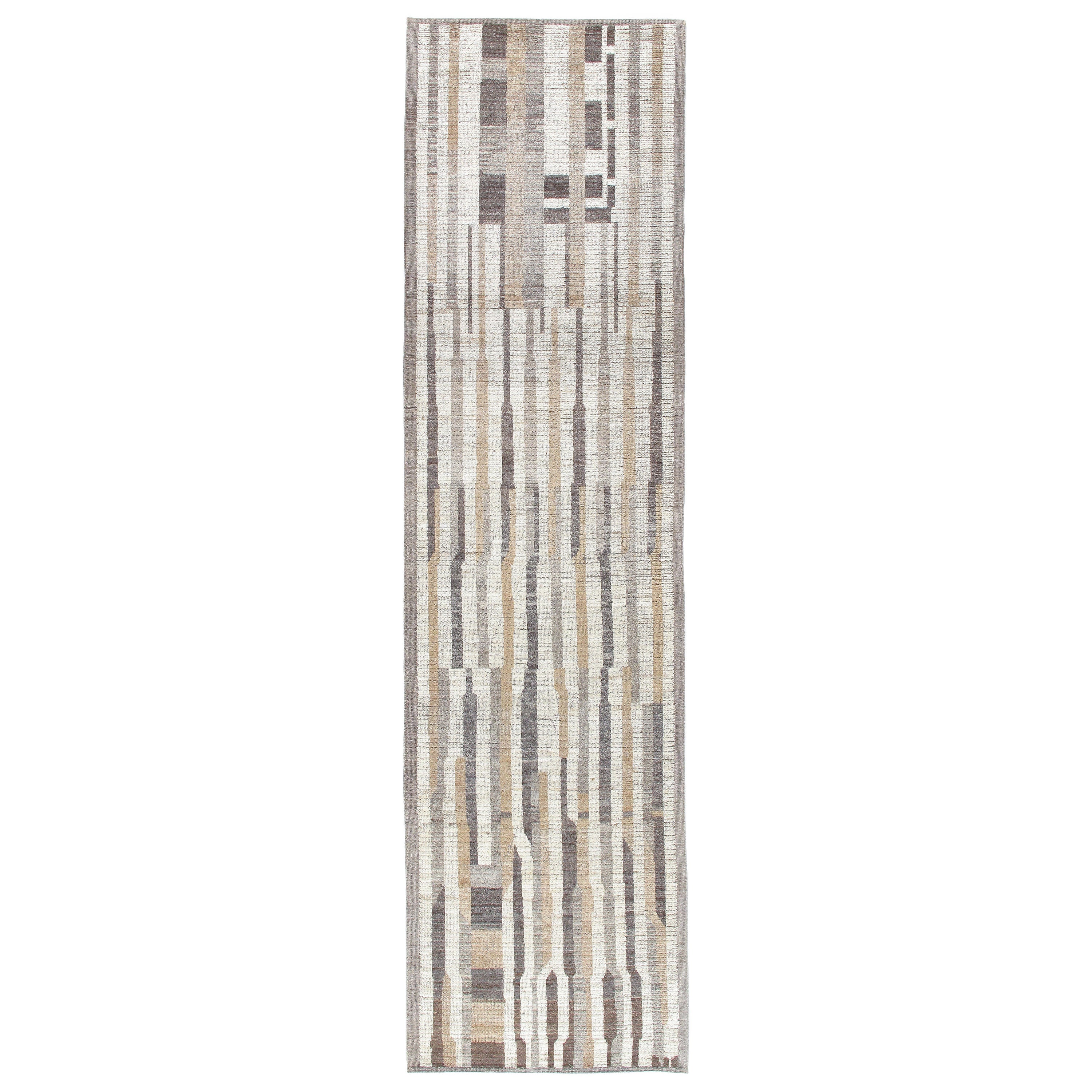 Contemporary Tribal Style Läufer in natürlichen Farbtönen