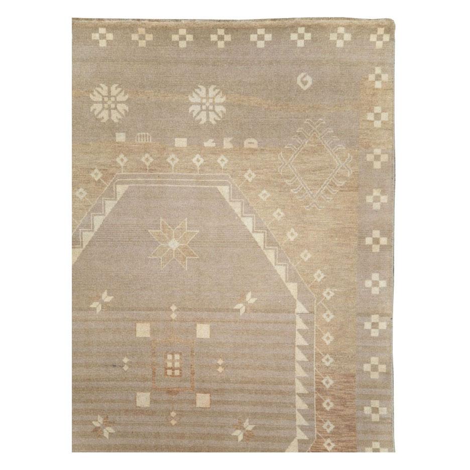 Modern Contemporary Tribal-Style Turkish Anatolian Room Size Carpet For Sale