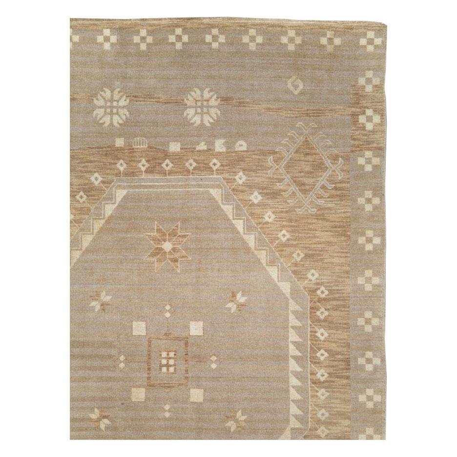 Hand-Knotted Contemporary Tribal-Style Turkish Anatolian Room Size Carpet For Sale