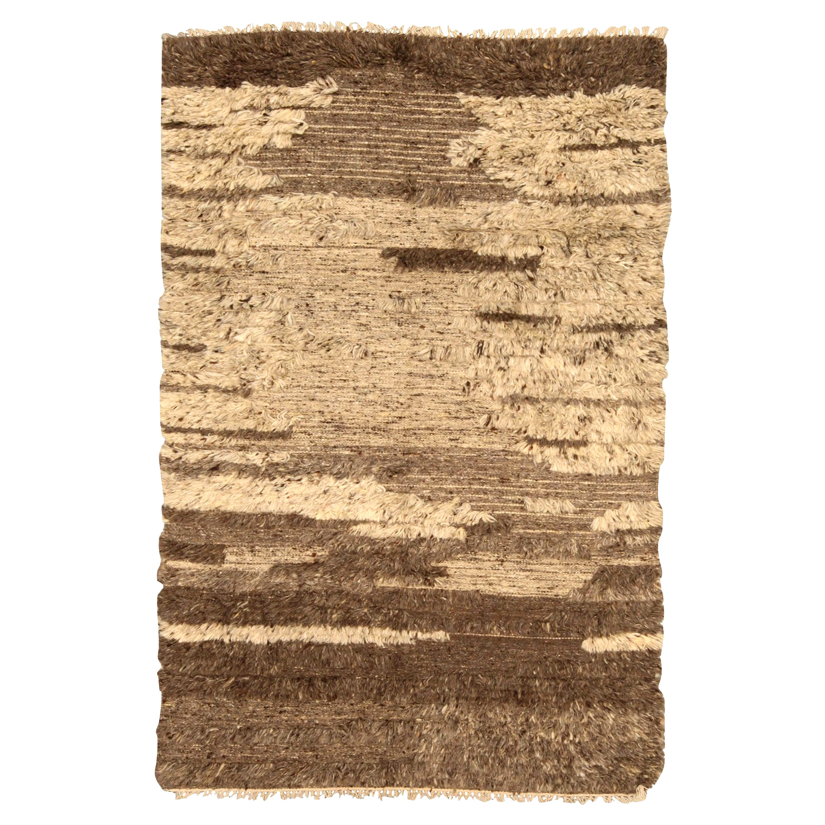 Contemporary Tribal Tulu Nadu Style Shaggy Wool Rug by Doris Leslie Blau