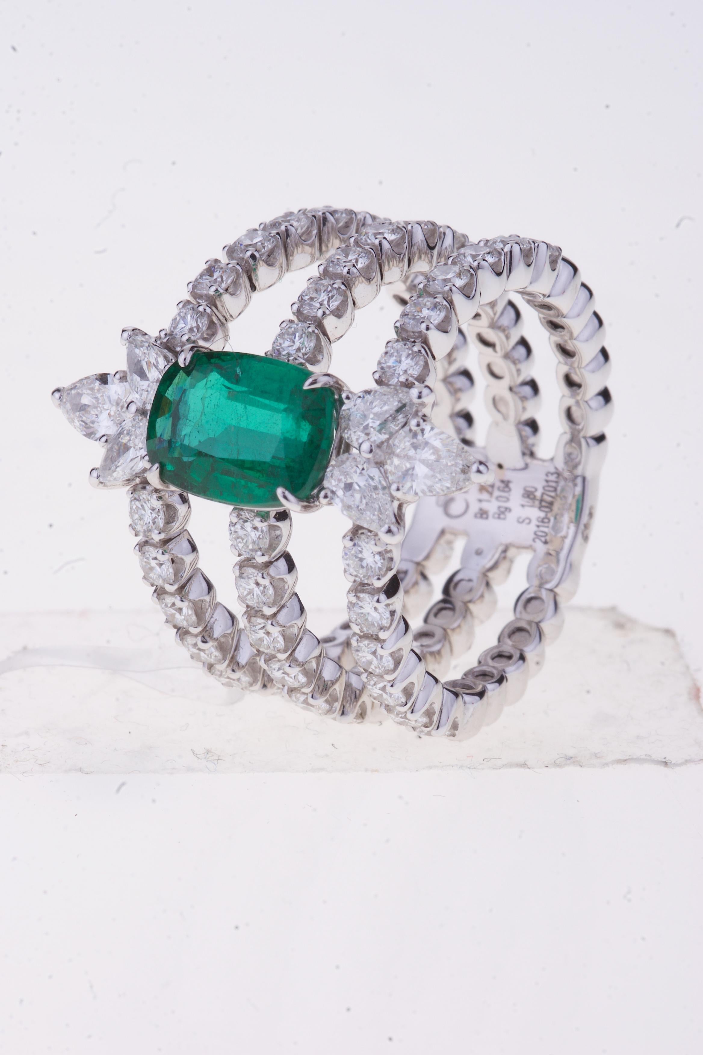 cushion emerald ring