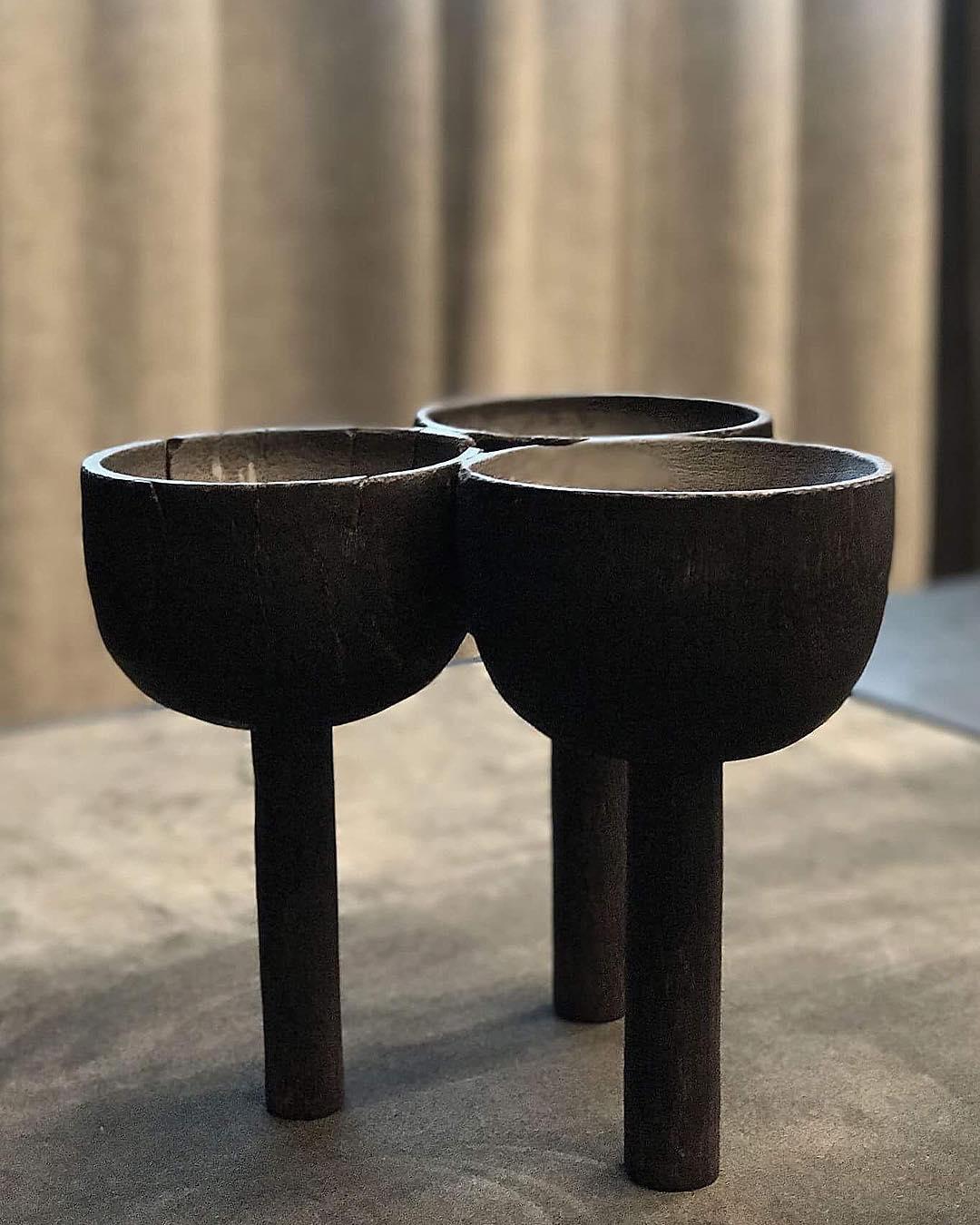Plateau triple en bois d'Iroko, Arno Declercq en vente 2
