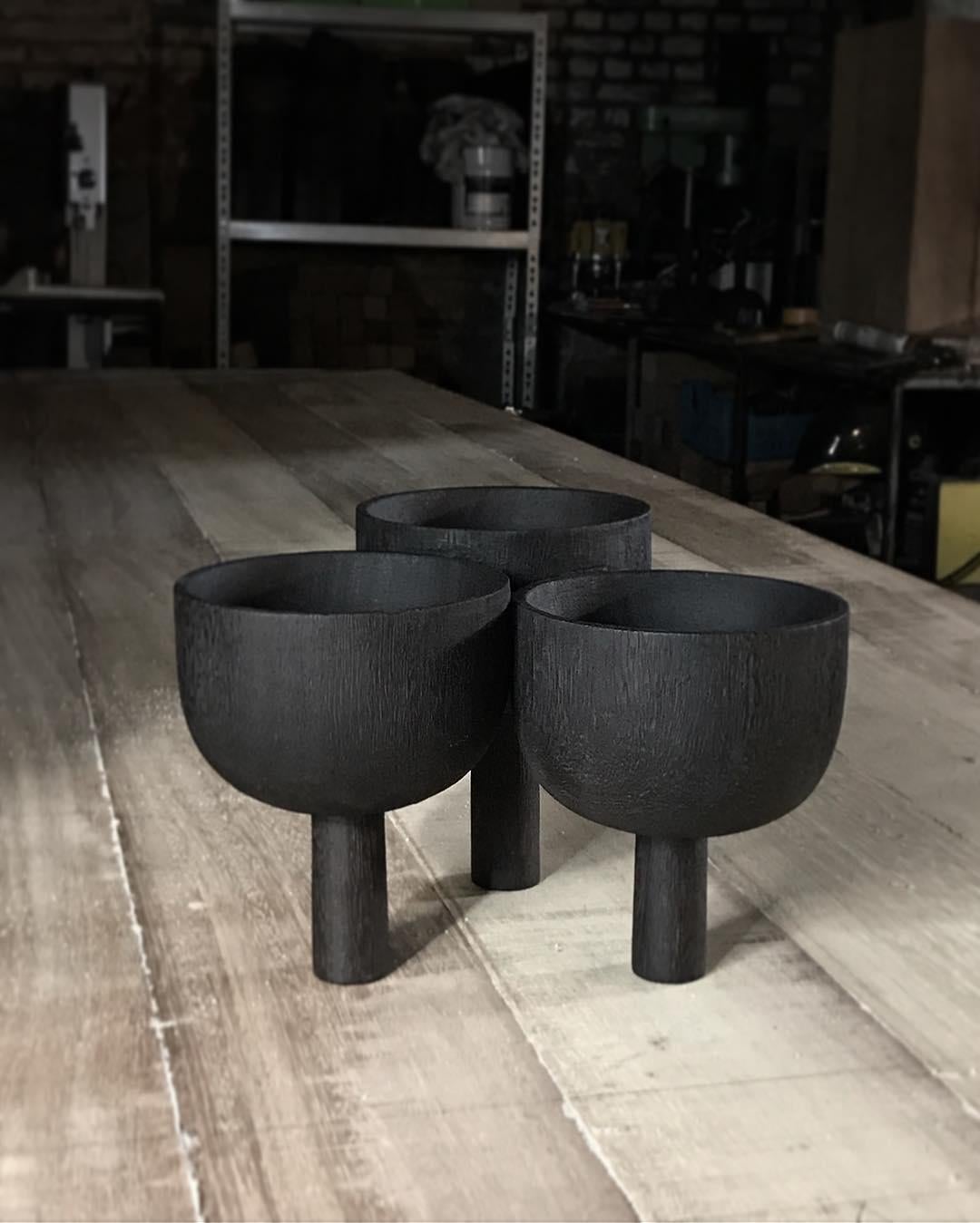 Plateau triple en bois d'Iroko, Arno Declercq en vente 5
