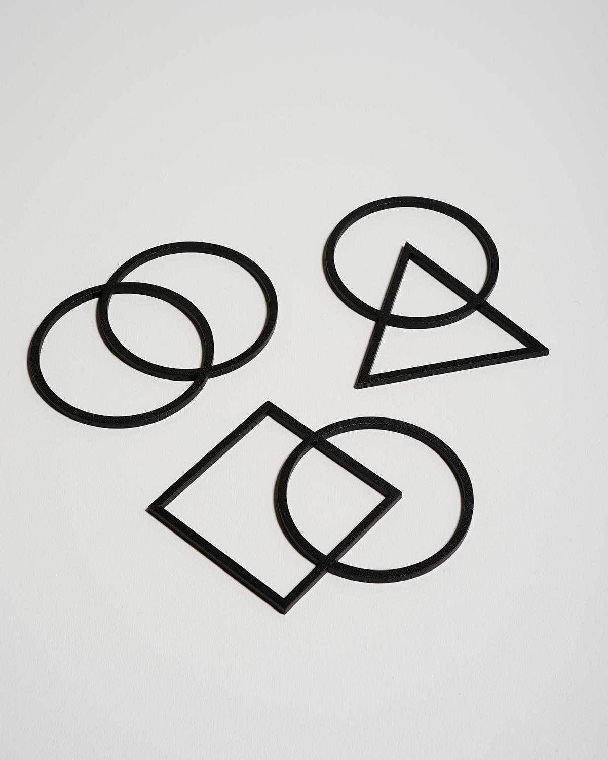 Swedish Contemporary Trivet/Coaster in Steel, Circle/Circle, Modern, Minimal, Geometric For Sale