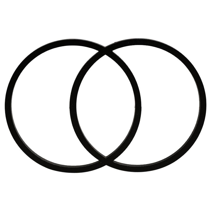 Zeitgenössischer Trivet/Kaster aus Stahl, Kreis/Circle, Modern, Minimal, Geometrisch