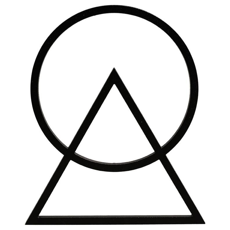 Salvamanteles Contemporáneo de Acero, Círculo/Triángulo, Moderno, Minimal Geométrico