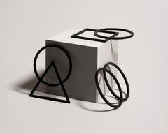 Contemporary Trivet/Coaster in Steel, Square/Circle, Modern, Minimal, Geometric