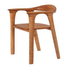 Contemporary Trovante Chair in Solid Cherry Wood
